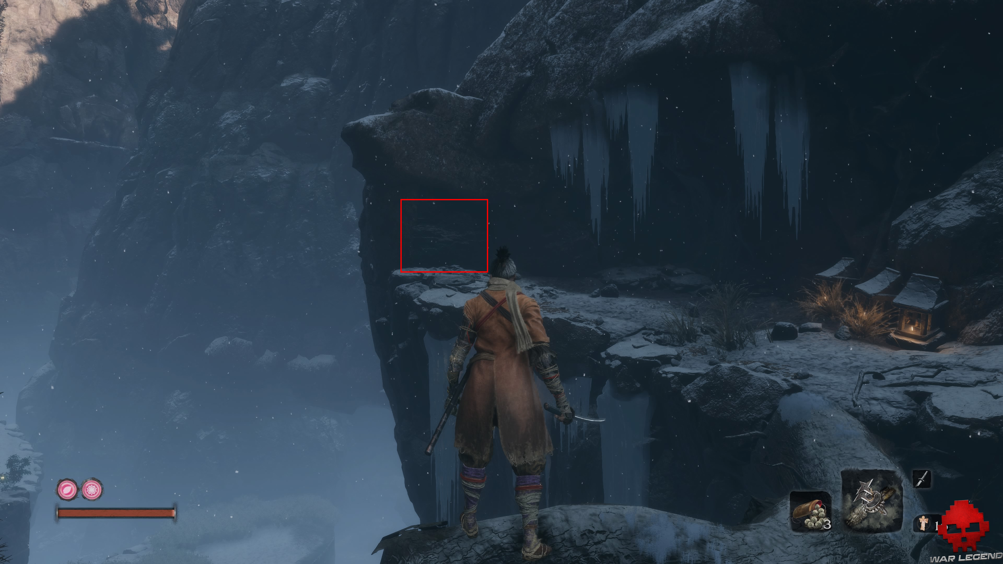 Soluce Sekiro les alentours d'ashina emplacement pour se cacher du serpent