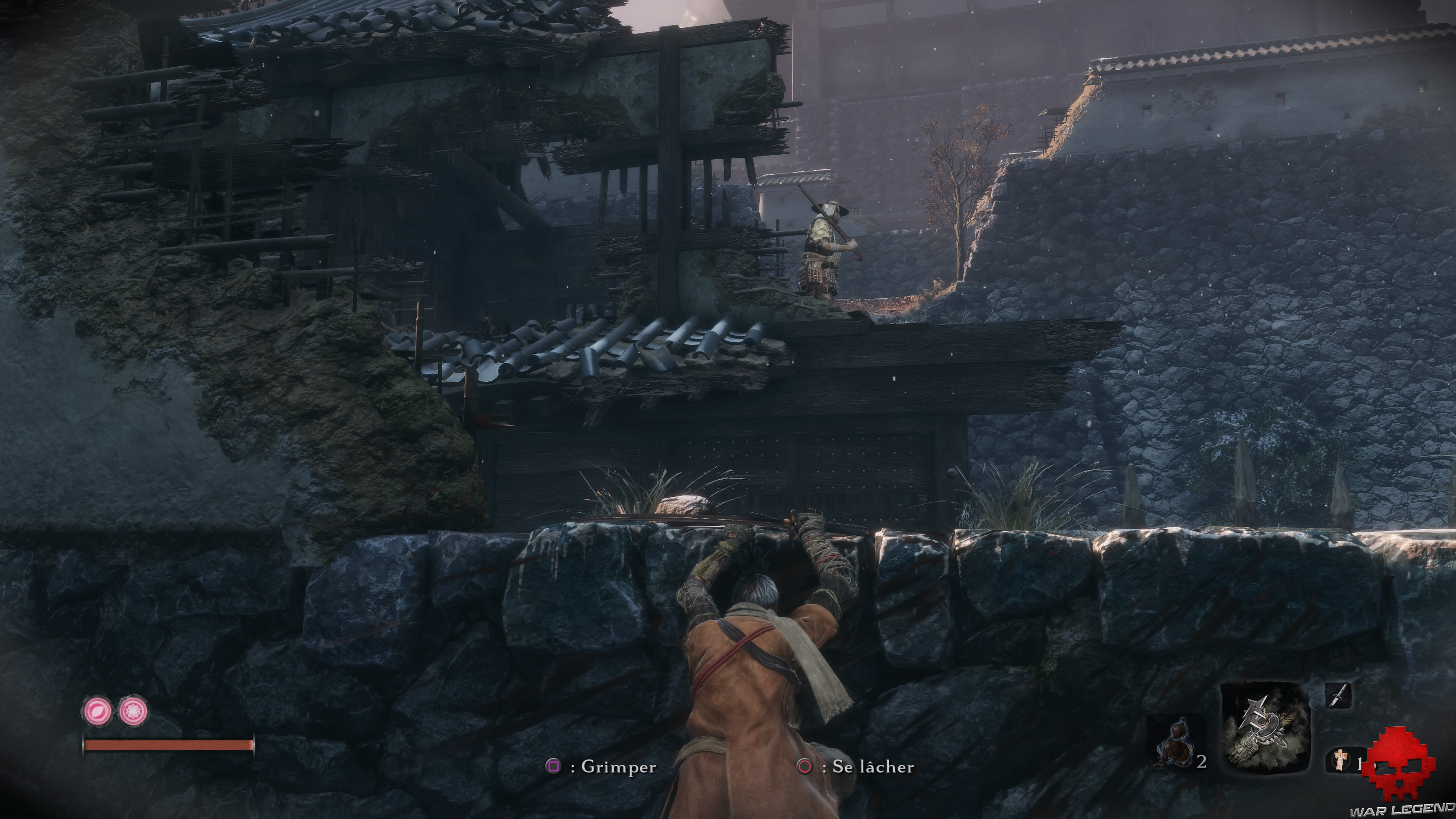 Soluce Sekiro les alentours d'ashina shinobi suspendu