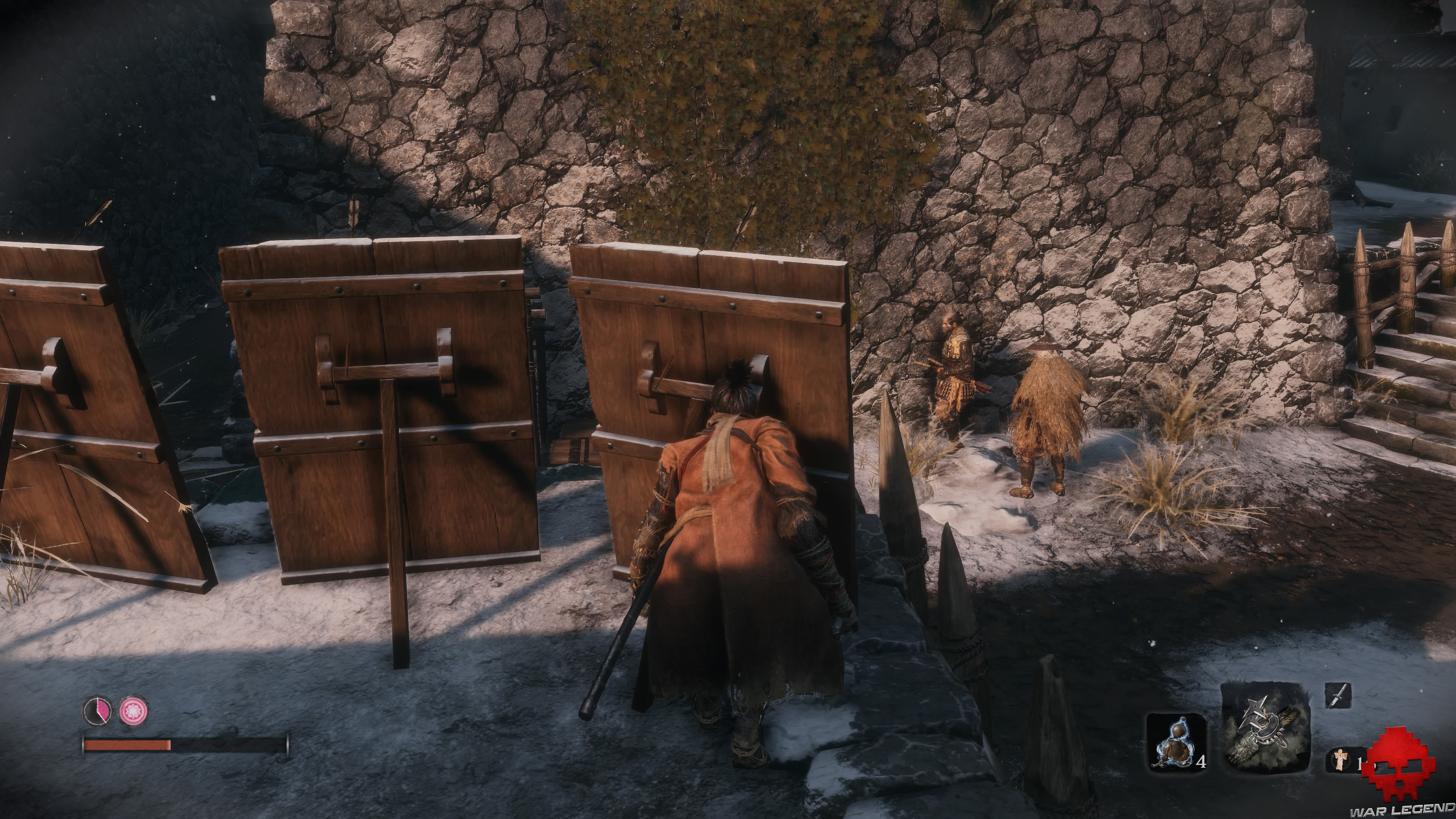 Soluce Sekiro Château Ashina Sekiro caché derrière palissade