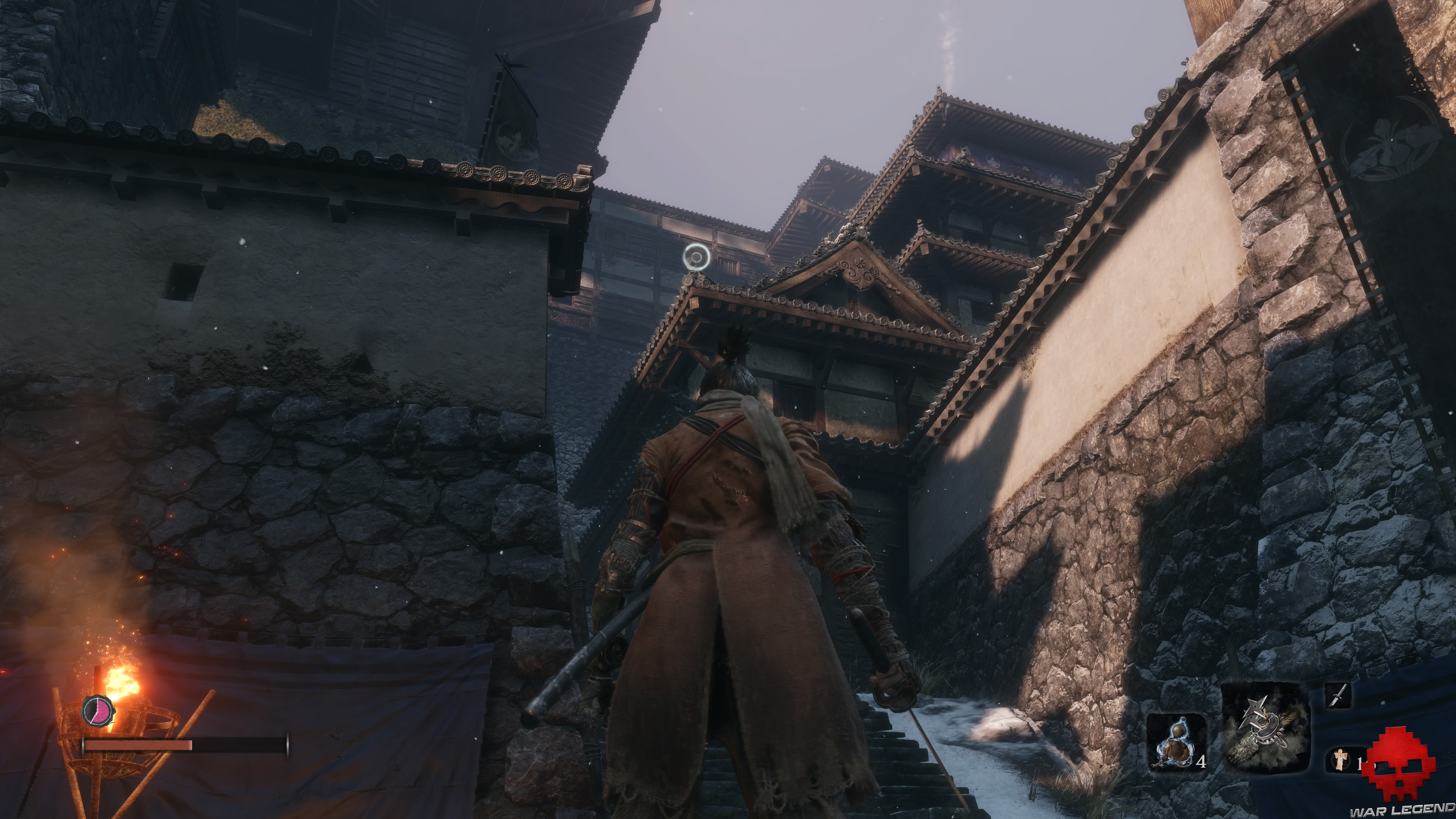 Soluce Sekiro Château Ashina toit point d'accroche