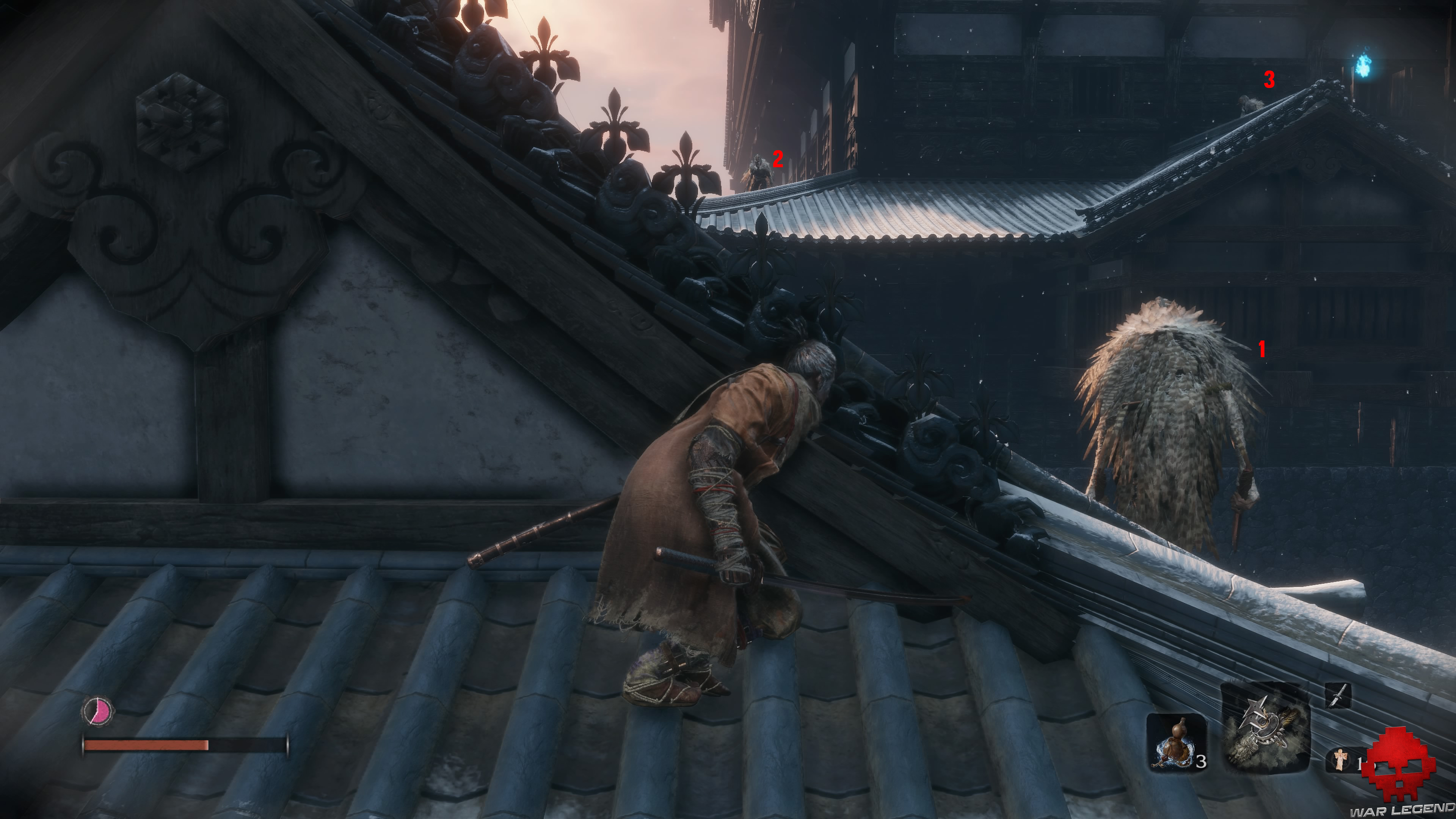 Soluce Sekiro Château Ashina sekiro derrière un ennemi