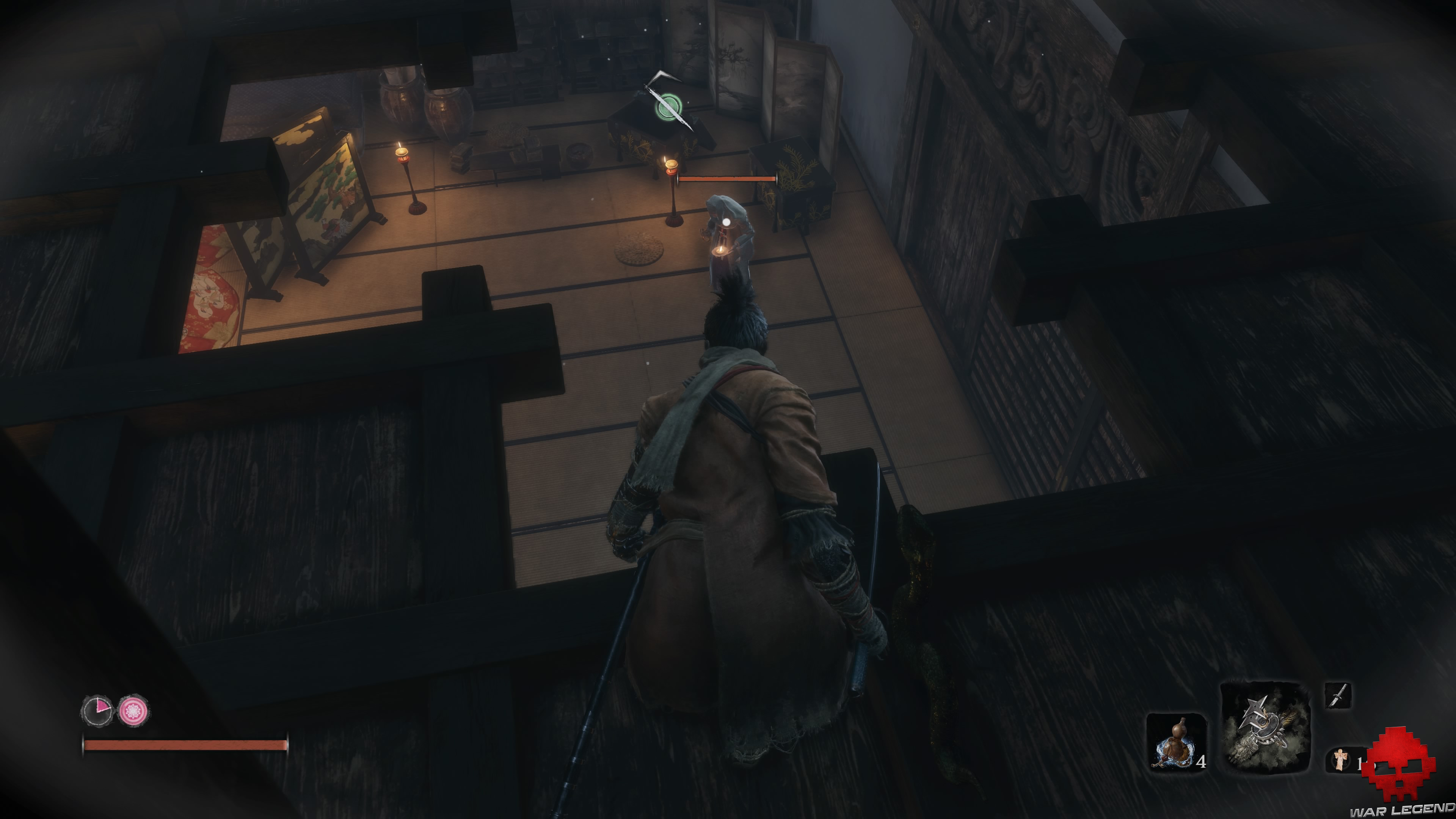 Soluce Sekiro Château Ashina femme porteuse de bougie