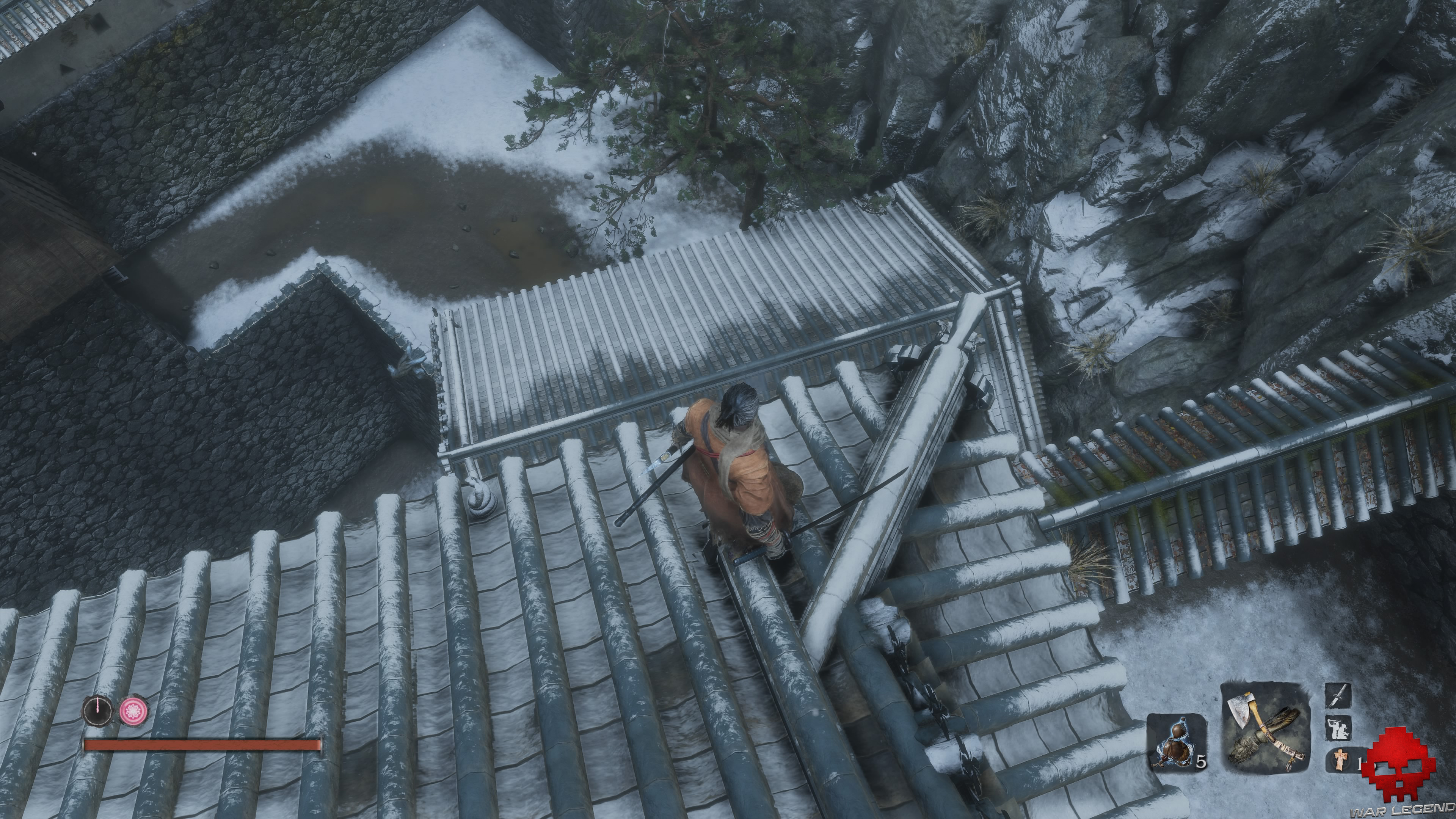 Soluce Sekiro Château Ashina toit en contrebas