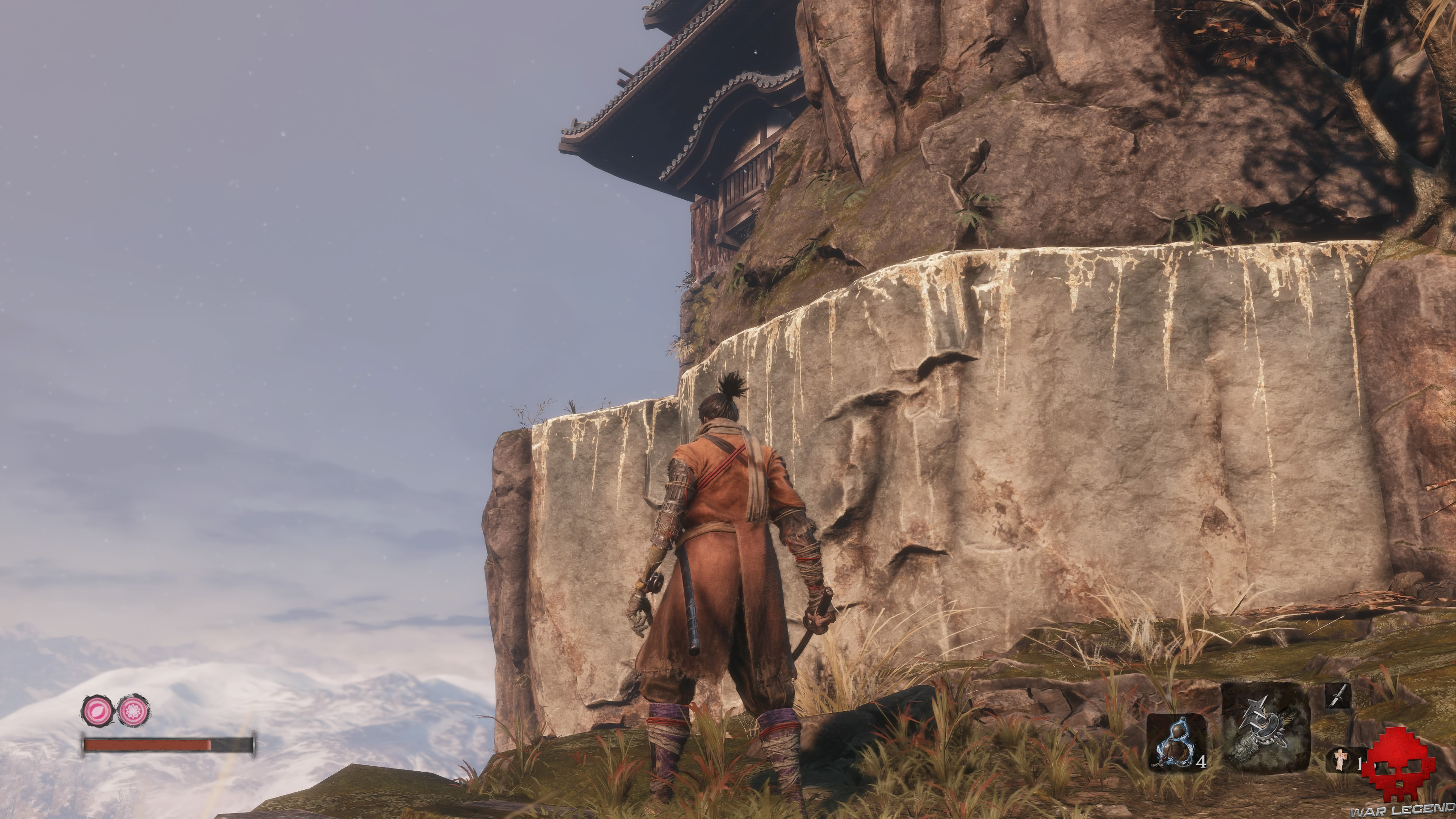 Soluce Sekiro Château Ashina bord où se suspendre