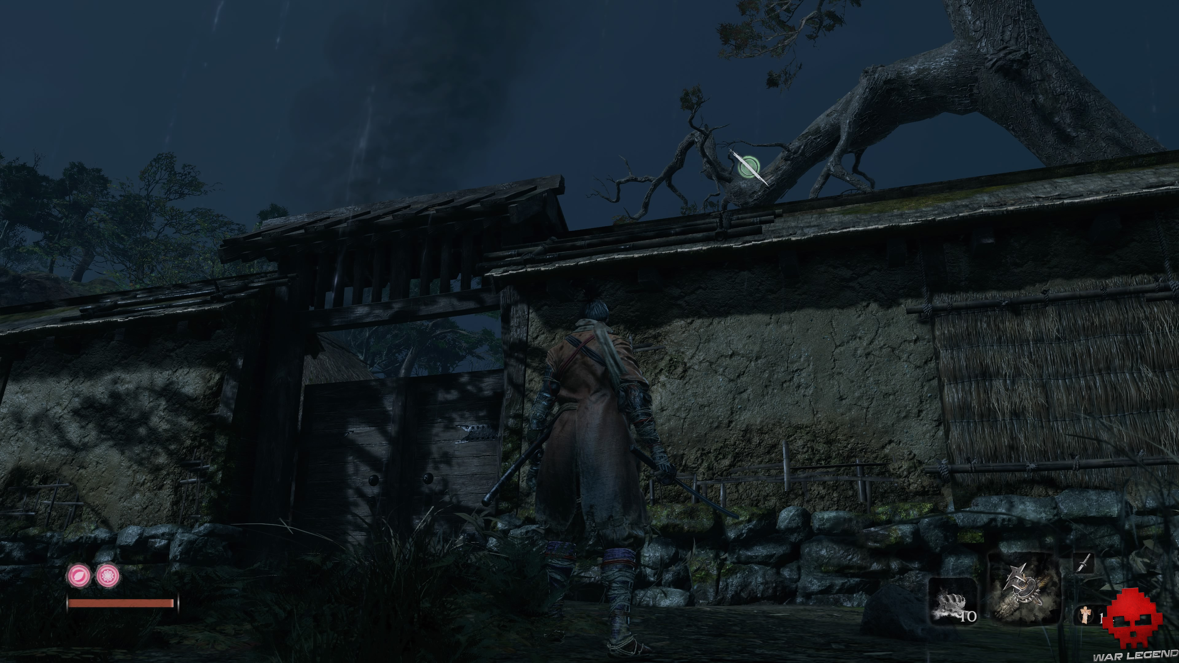 Soluce Sekiro: Shadows Die Twice Manoir Hirata point d'accroche arbre