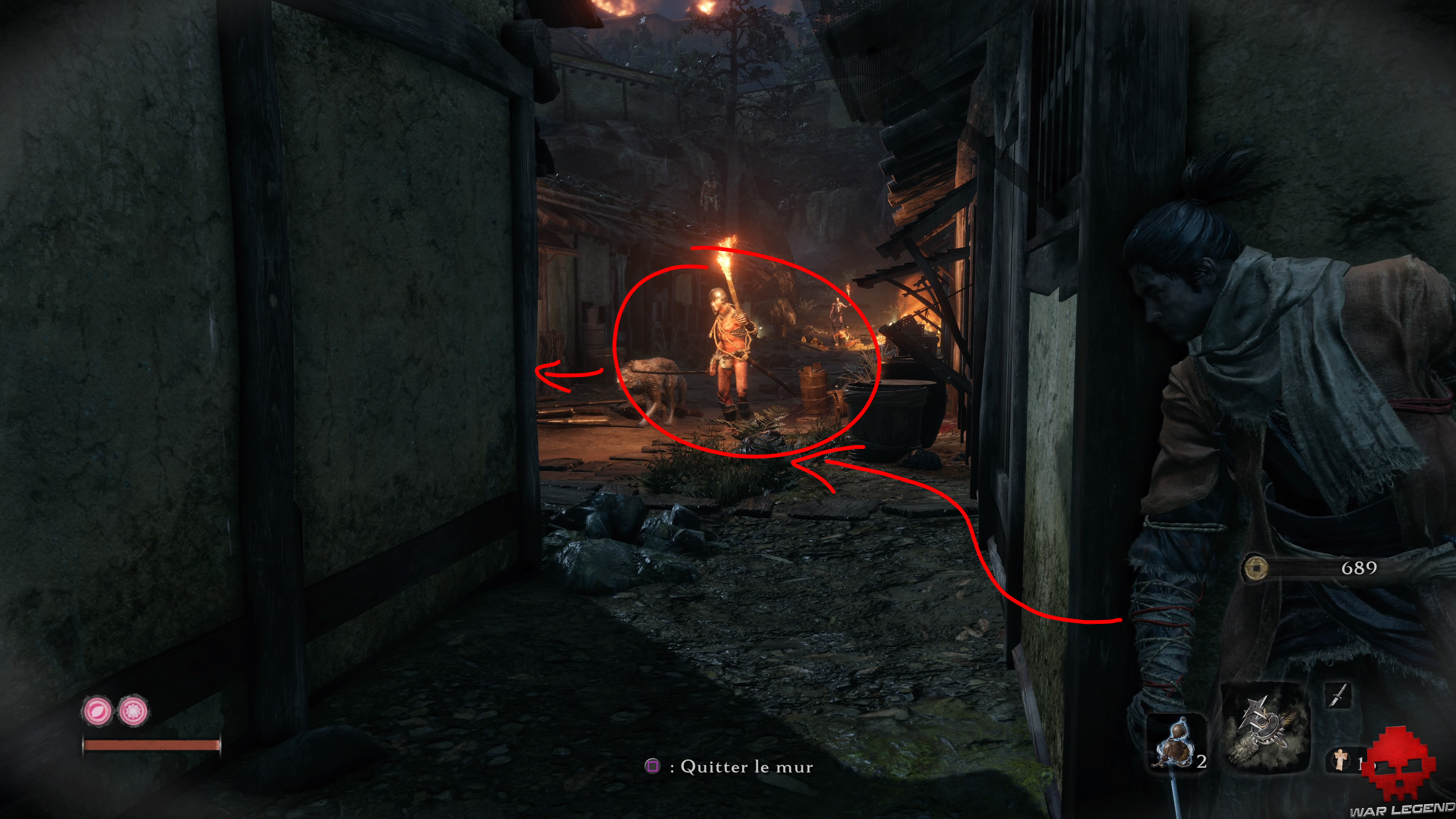 Soluce Sekiro: Shadows Die Twice Manoir Hirata pillard et ses chiens