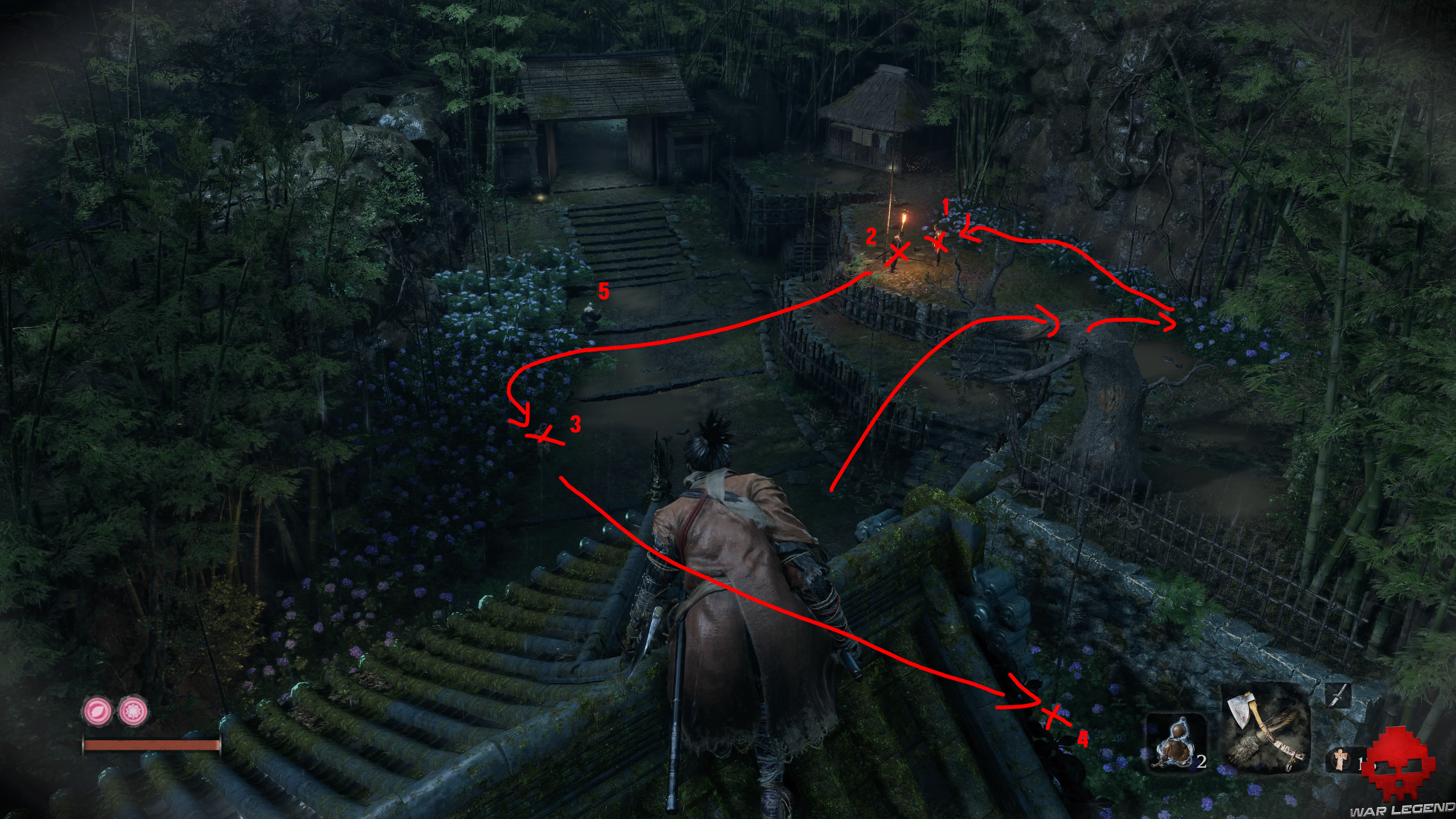 Soluce Sekiro: Shadows Die Twice Manoir Hirata route d'assassinat