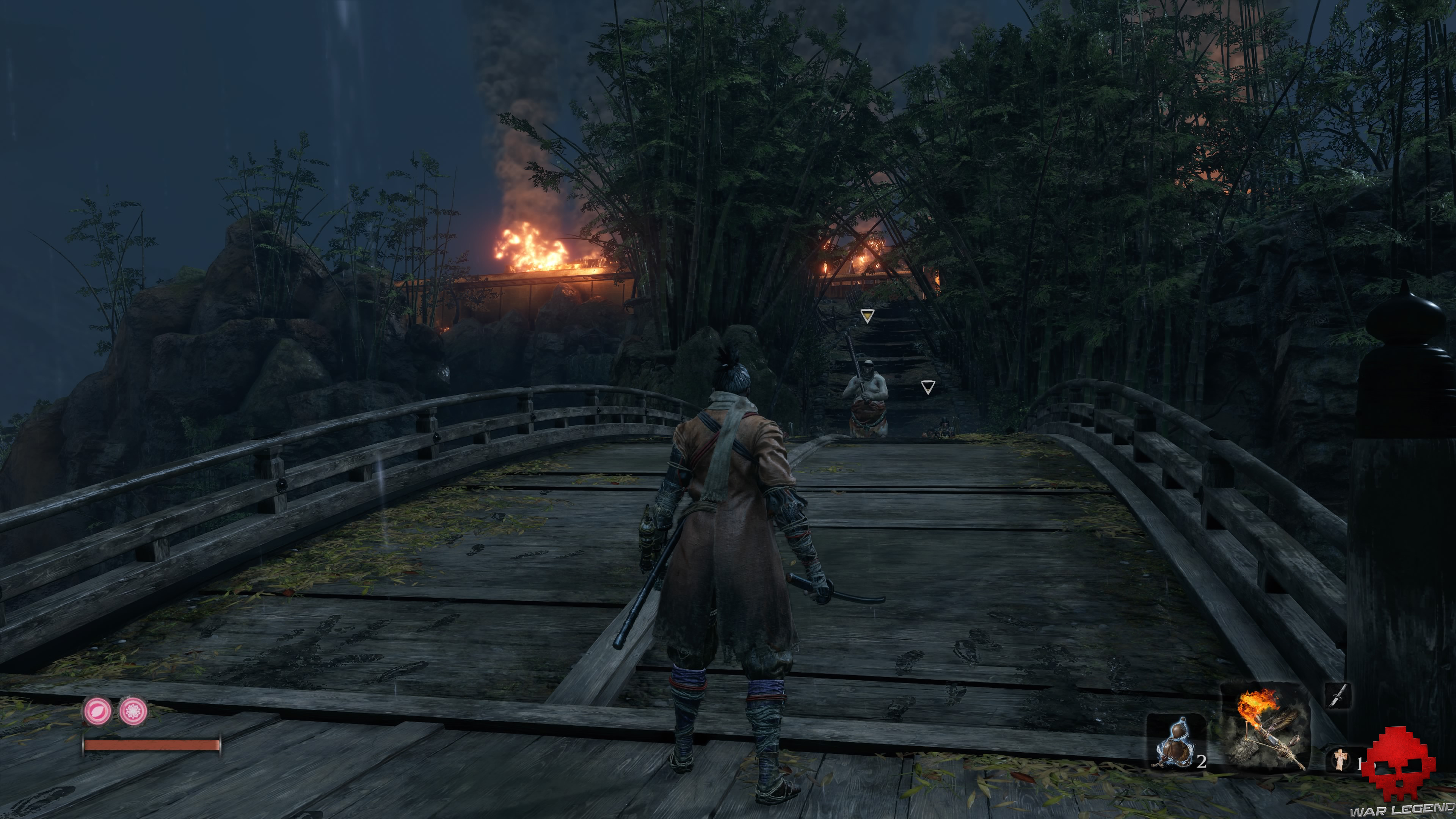 Soluce Sekiro: Shadows Die Twice Manoir Hirata pillards sur le pont