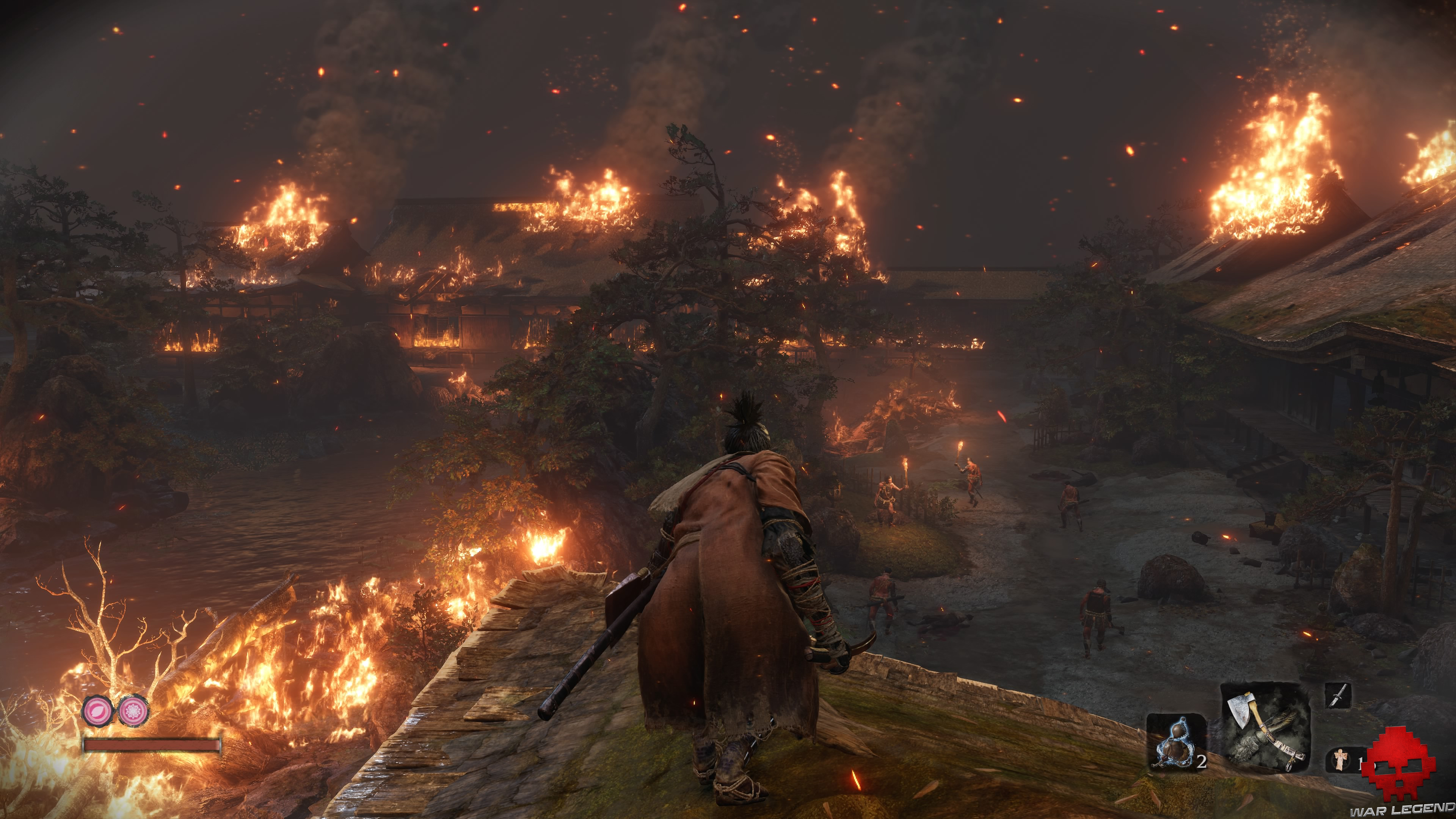 Soluce Sekiro: Shadows Die Twice Manoir Hirata nombreux ennemis