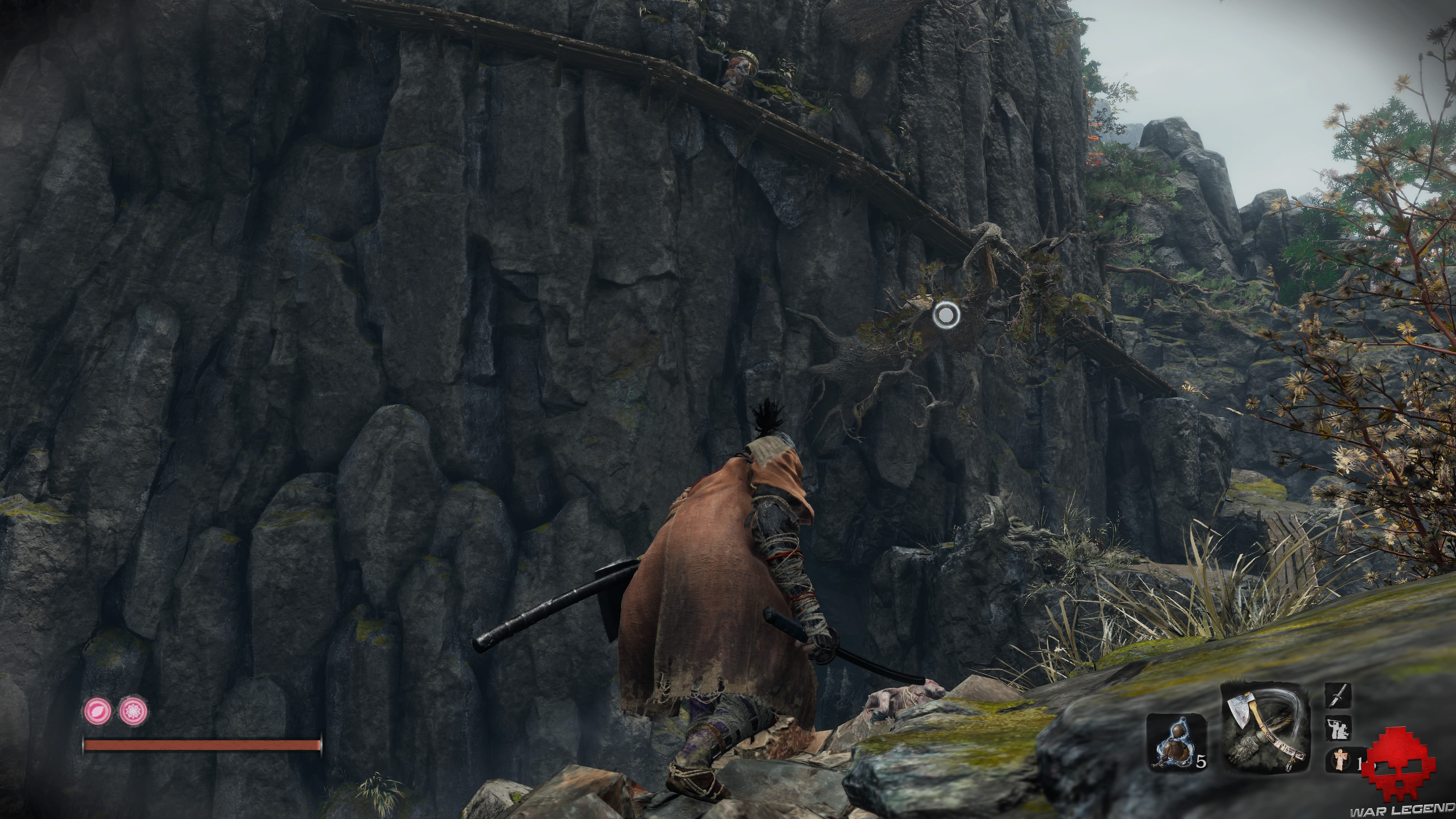 Soluce Sekiro temple senpo mont kongo branche à saisir