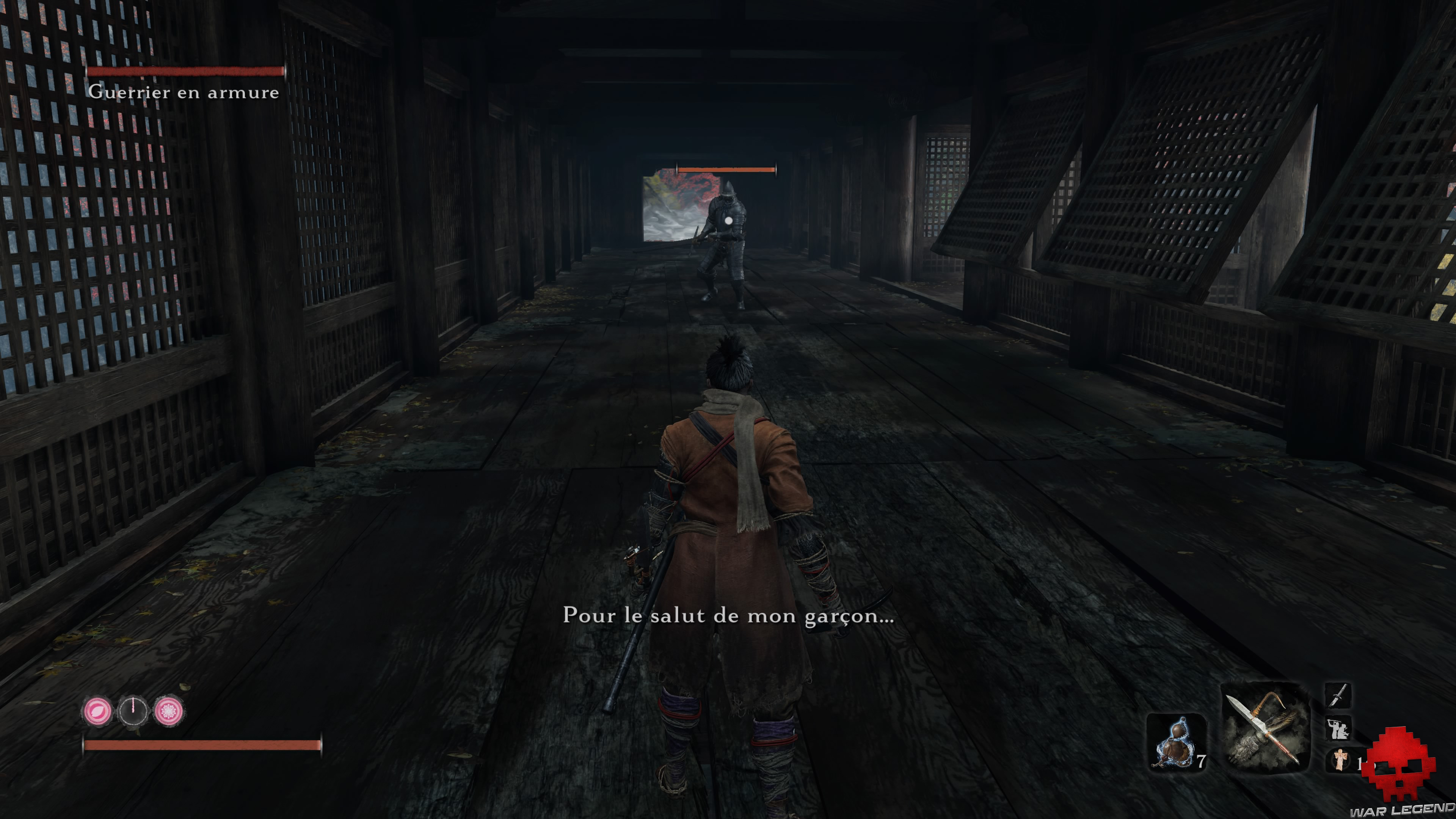 Soluce Sekiro temple senpo mont kongo guerrier en armure