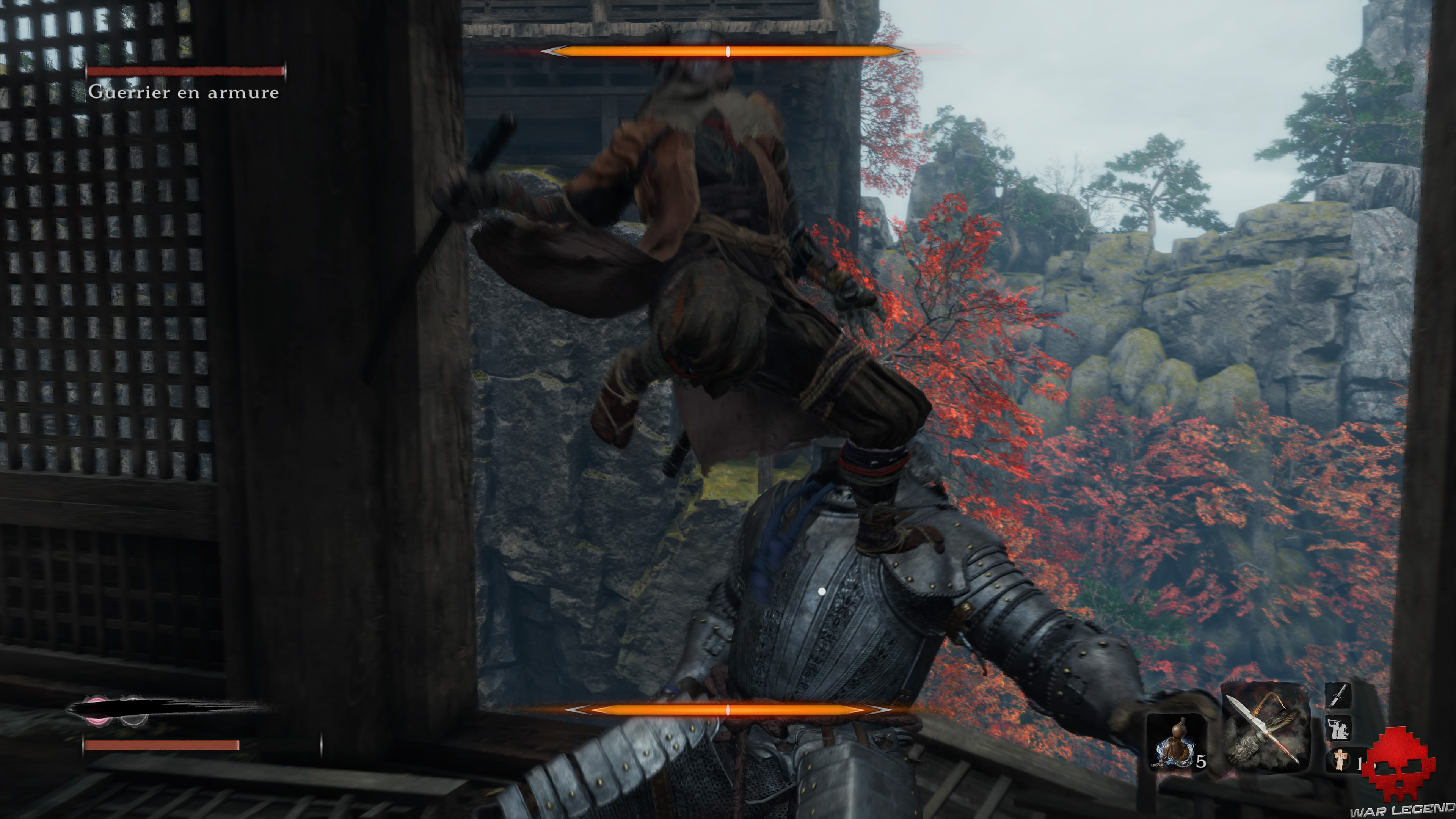 Soluce Sekiro temple senpo mont kongo exécution guerrier en armure