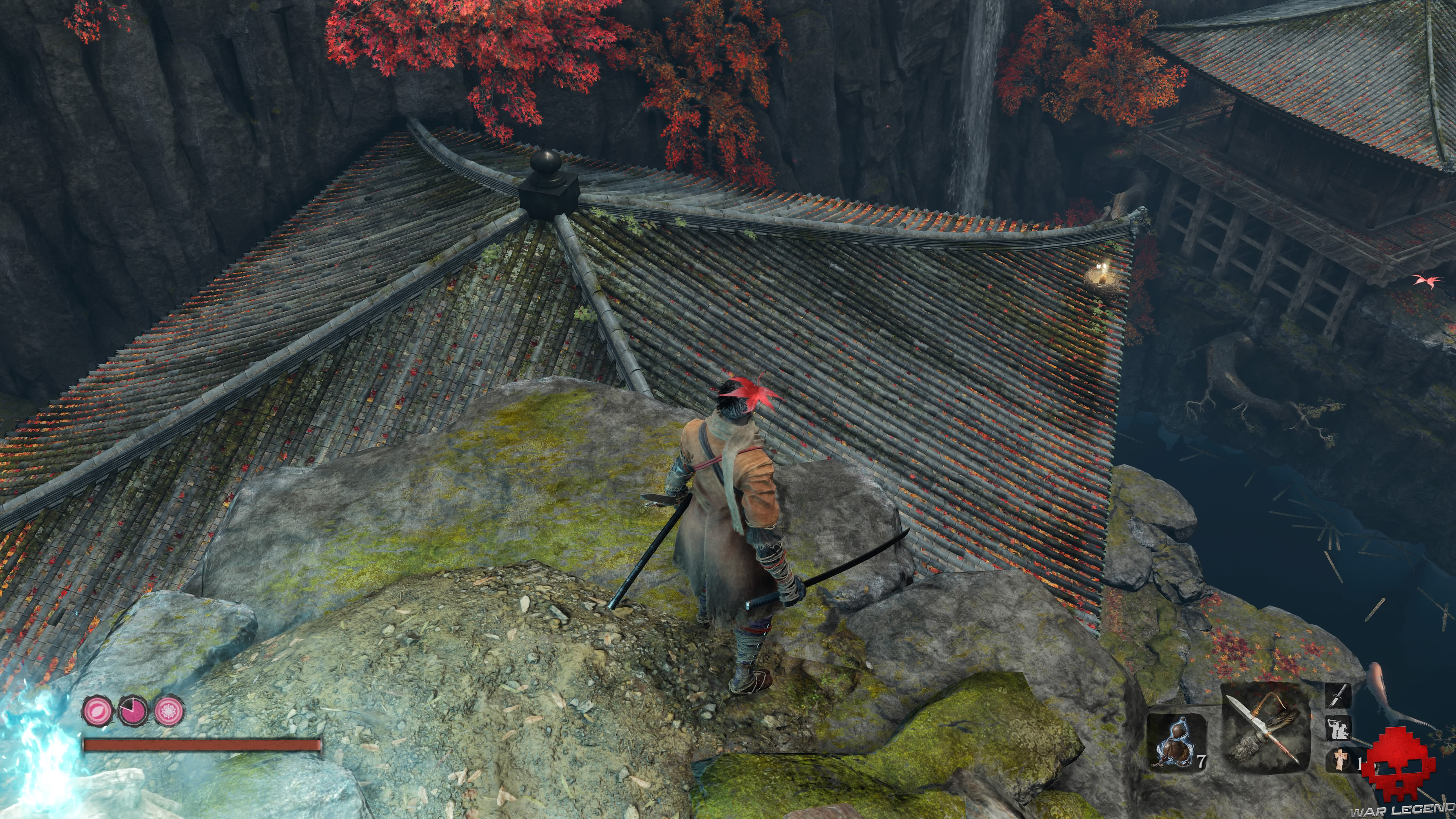 Soluce Sekiro temple senpo mont kongo nid sur un toit