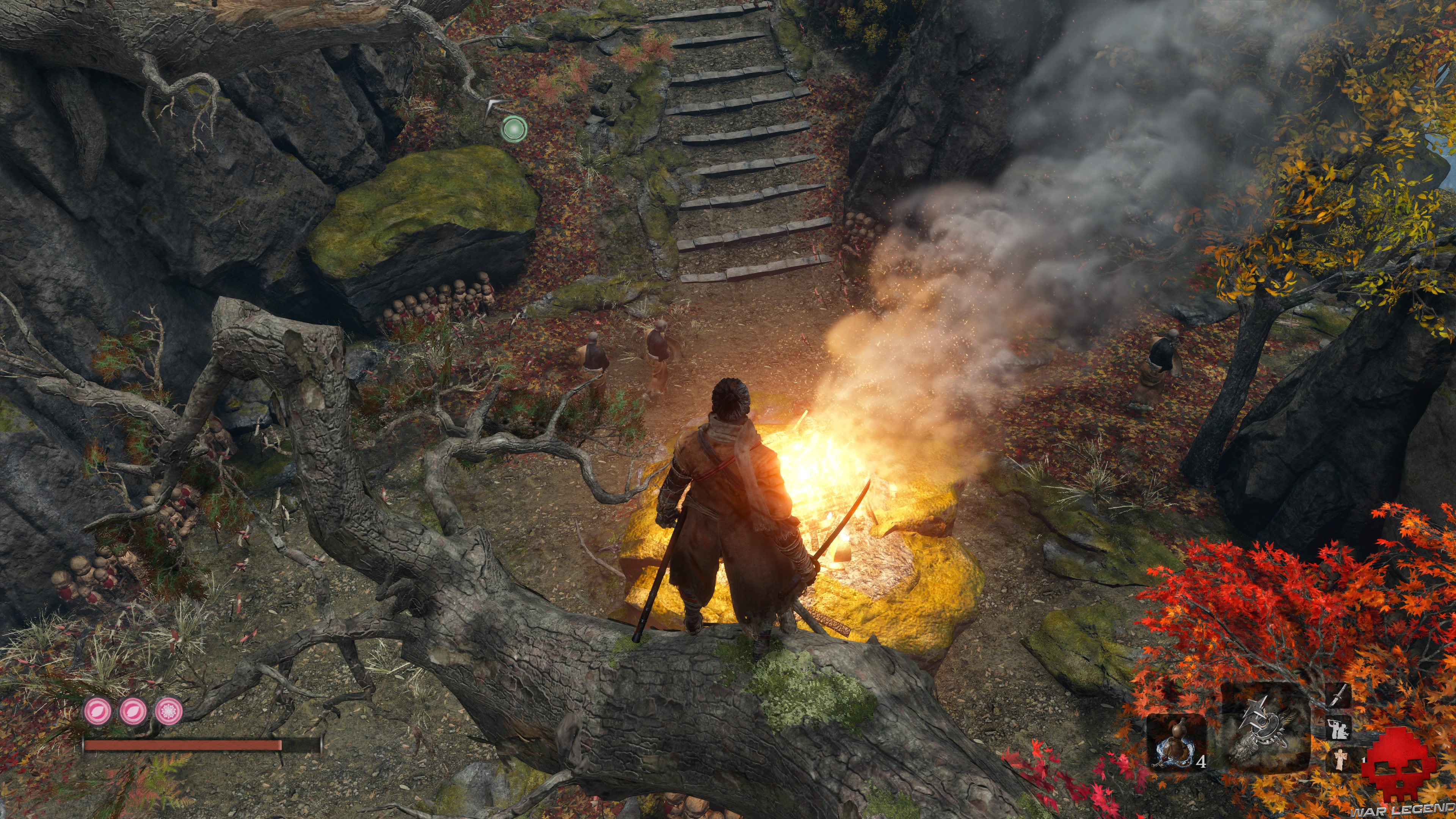 Soluce Sekiro temple senpo mont kongo feu de joie