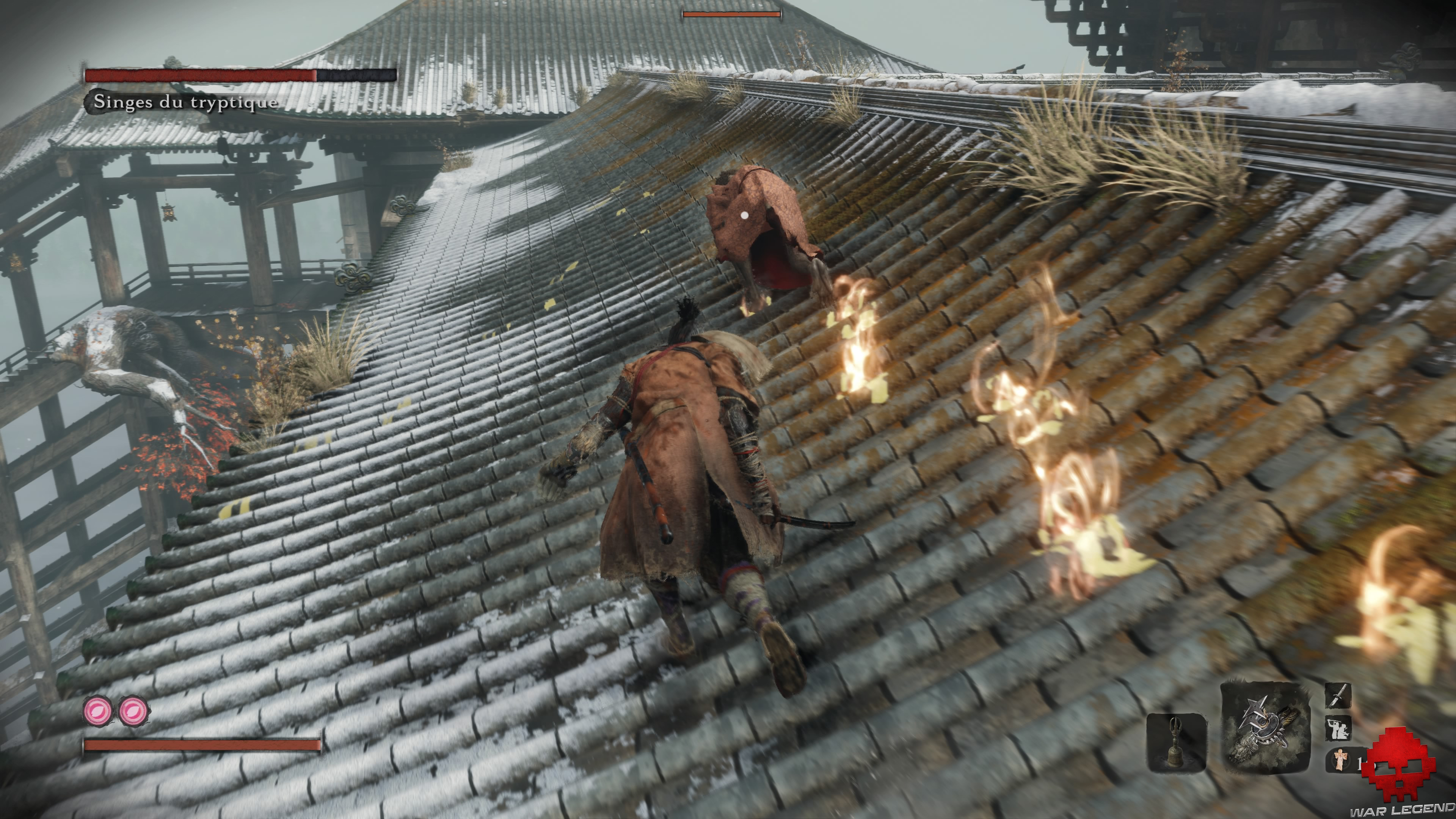Soluce Sekiro temple senpo mont kongo singe orange