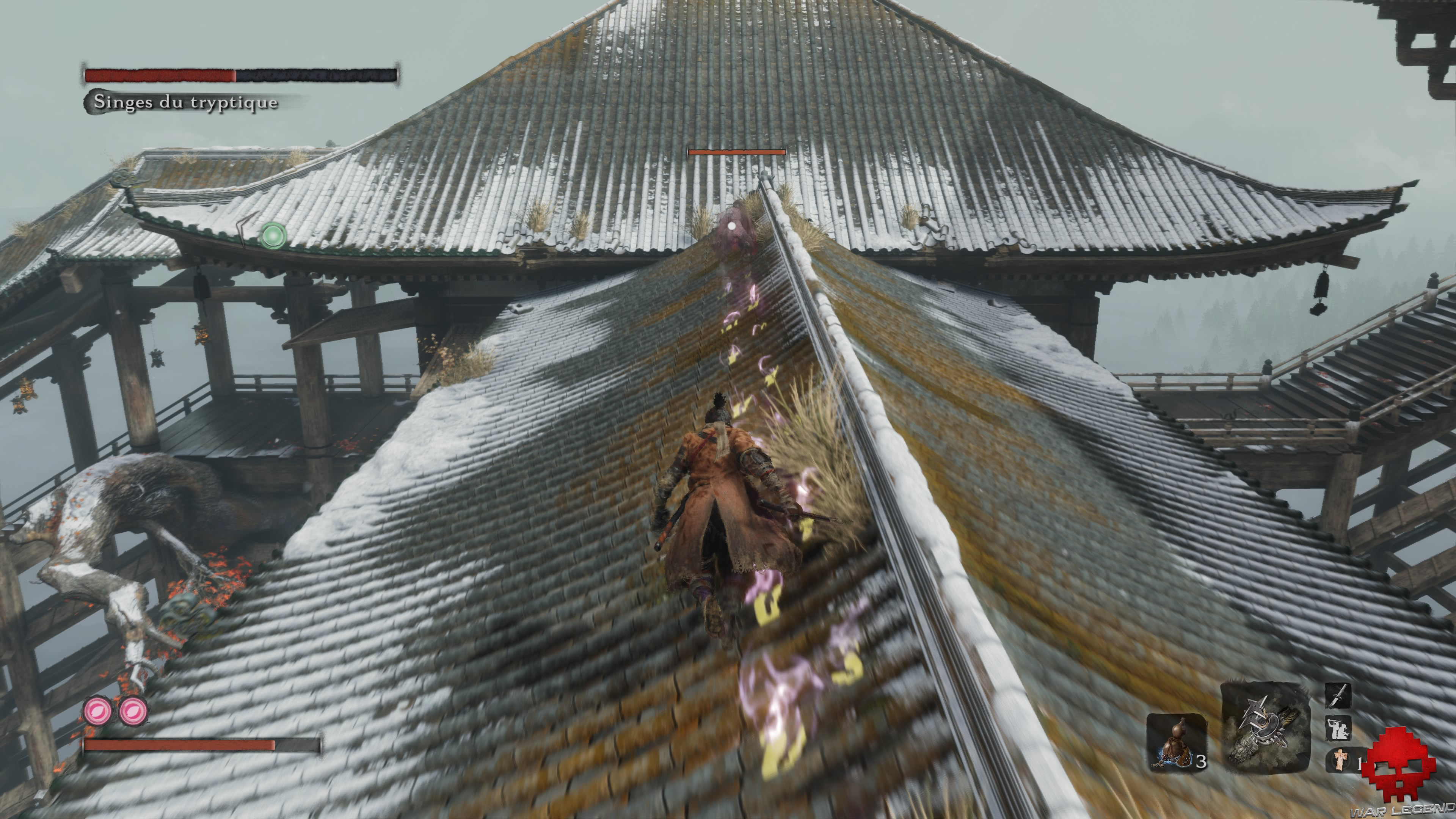 Soluce Sekiro temple senpo mont kongo singe violet