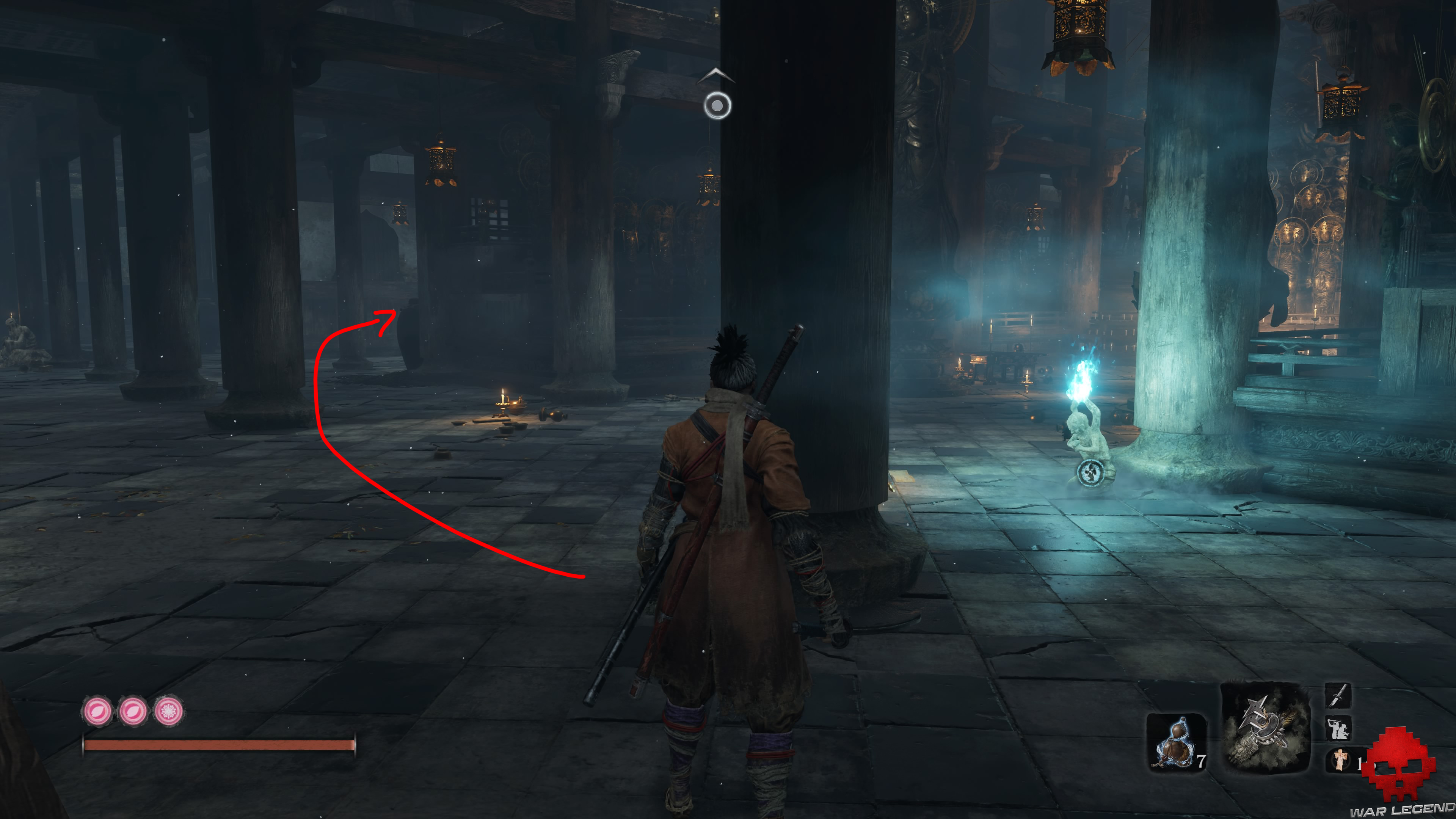 Soluce Sekiro temple senpo mont kongo sortie latérale