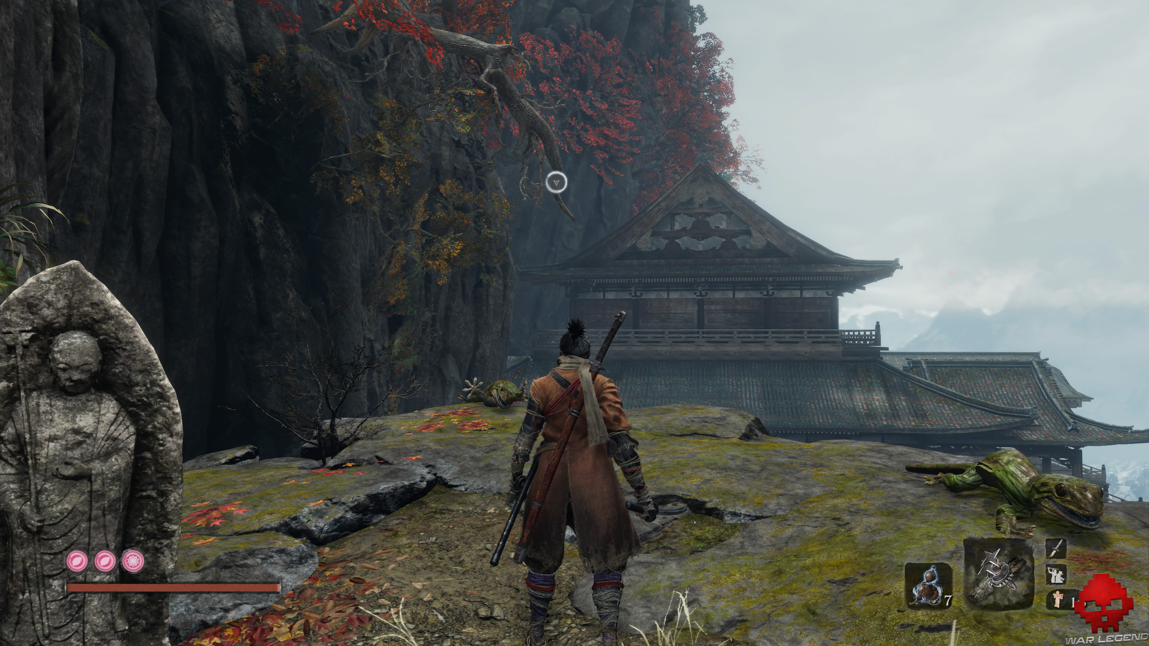 Soluce Sekiro temple senpo mont kongo point de grappin intermédiaire