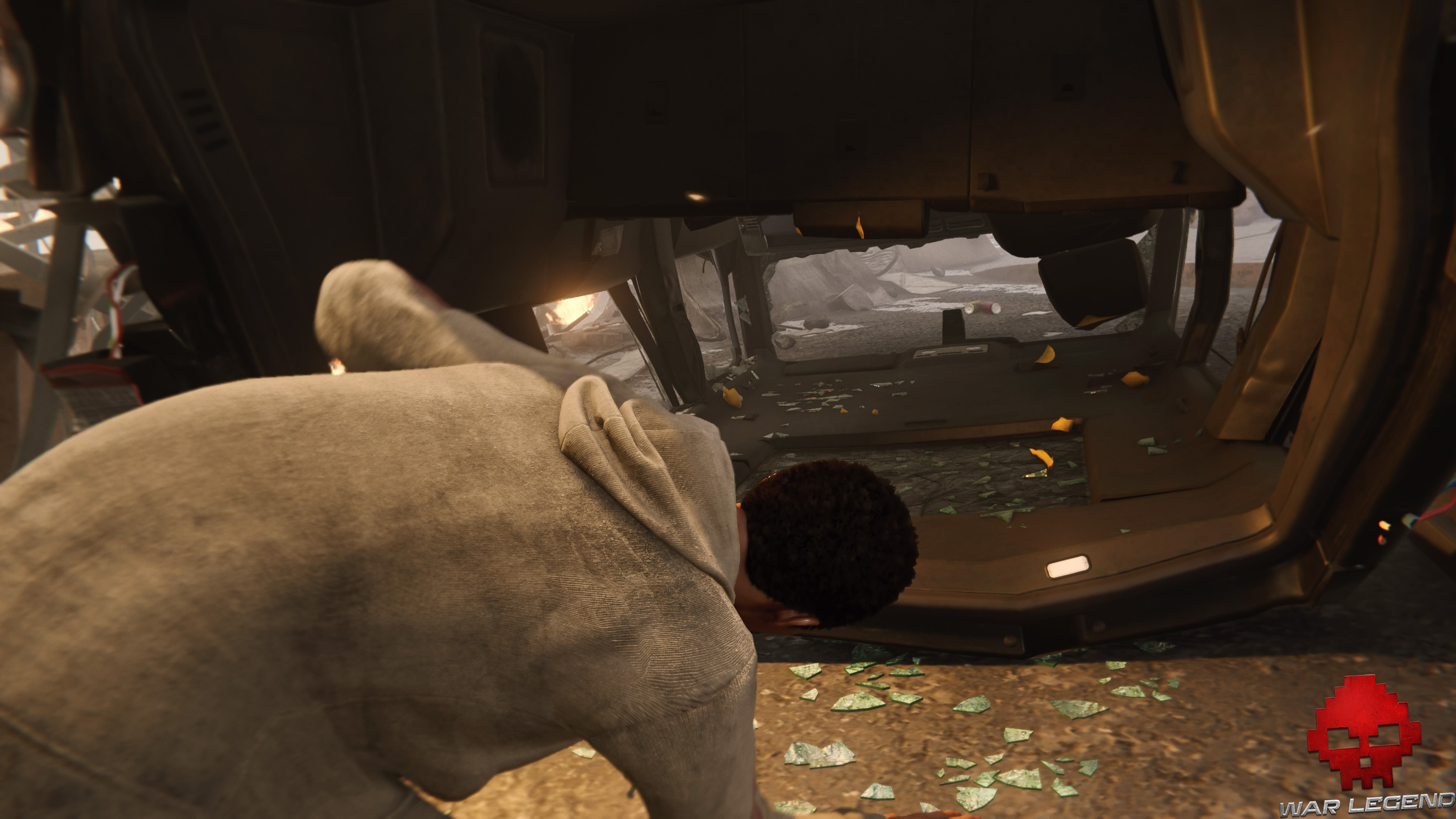 Soluce Spider-Man et ce prix revient à Miles passe dans l'habitacle d'une voiture renversée