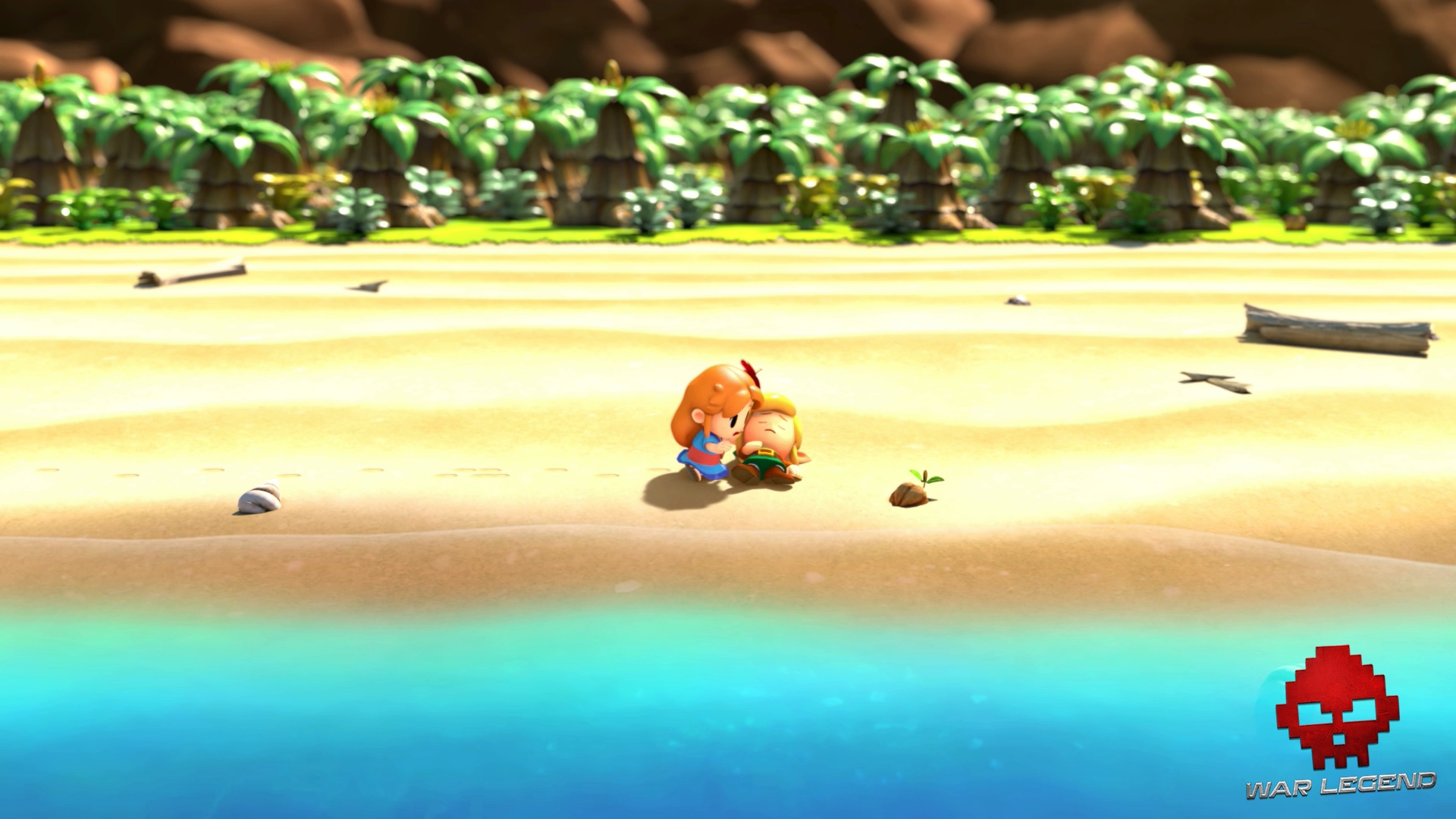 Test The Legend of Zelda: Link's Awakening - Marine trouve Link sur la plage