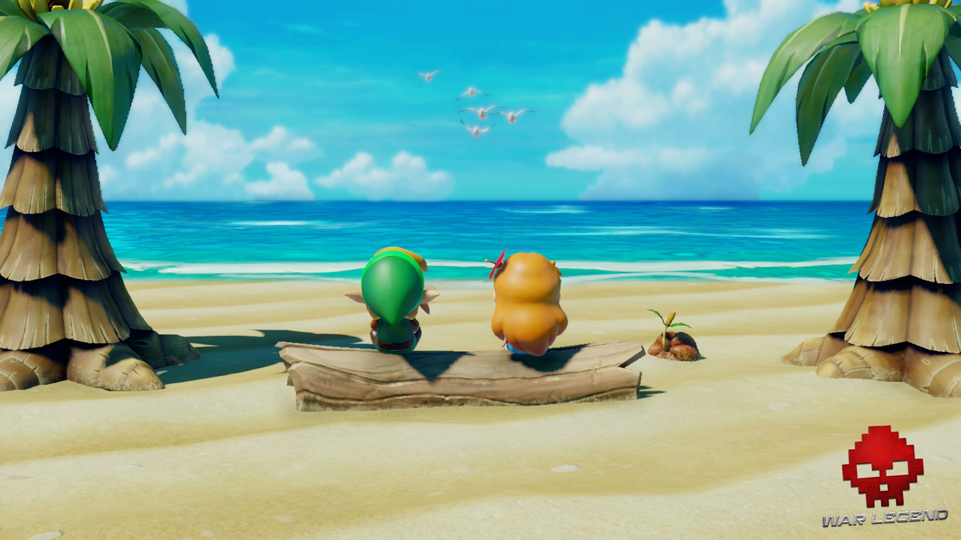 Test The Legend of Zelda: Link's Awakening - Marine et Link sur la plage.