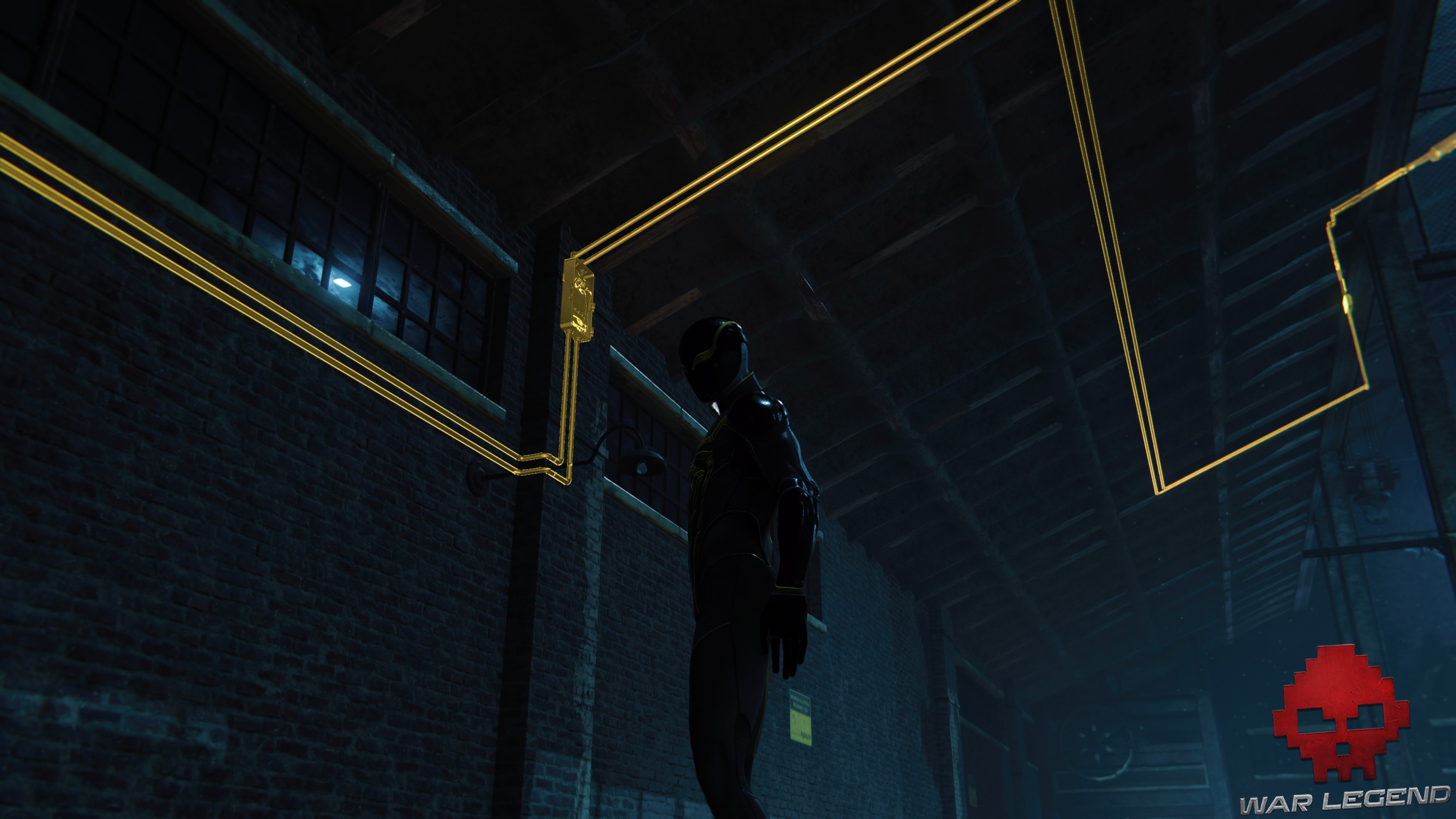 Le réseau électrique parcourt tout l'entrepôt