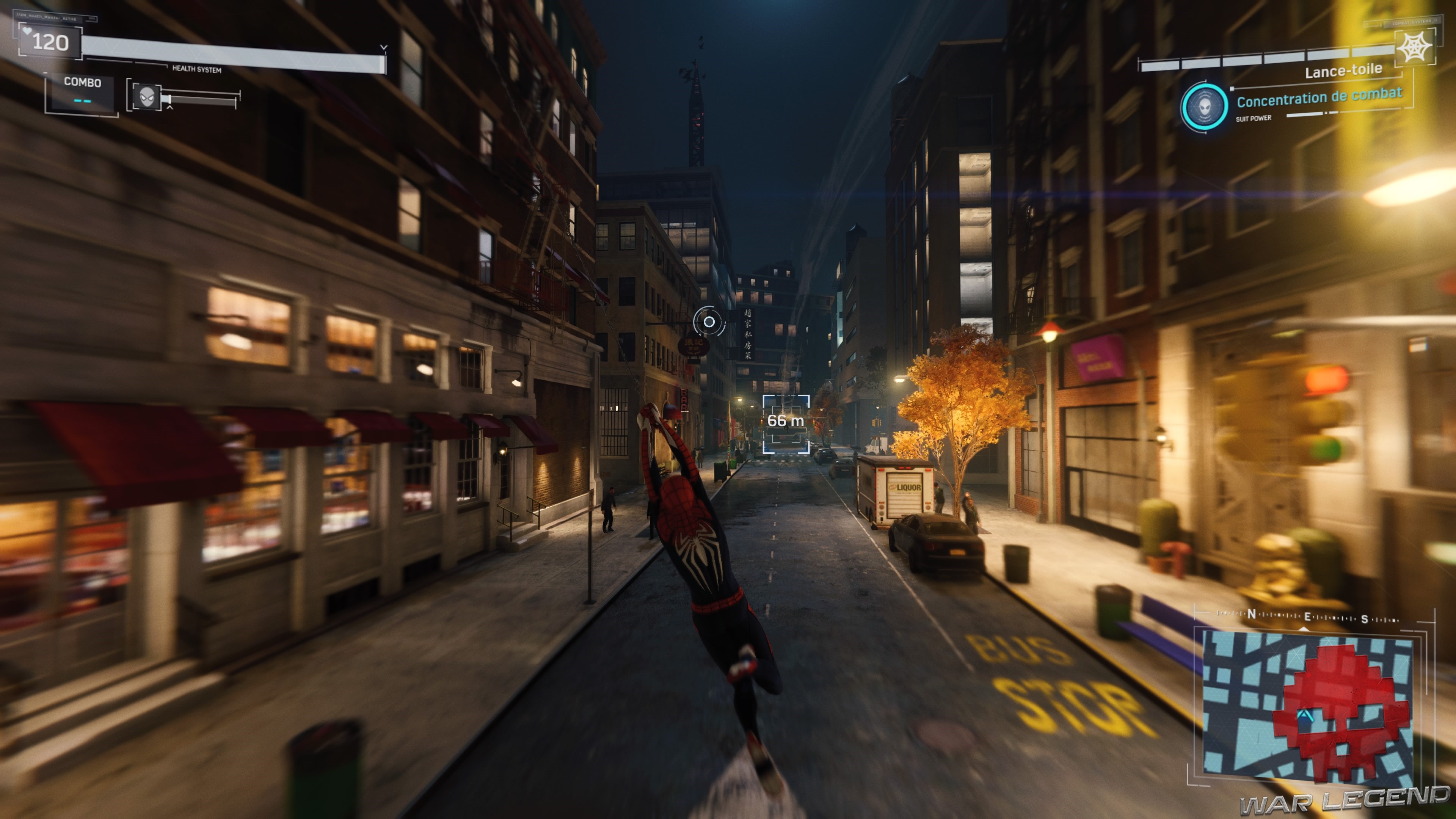 Spiderman se balance à la poursuite de Shocker