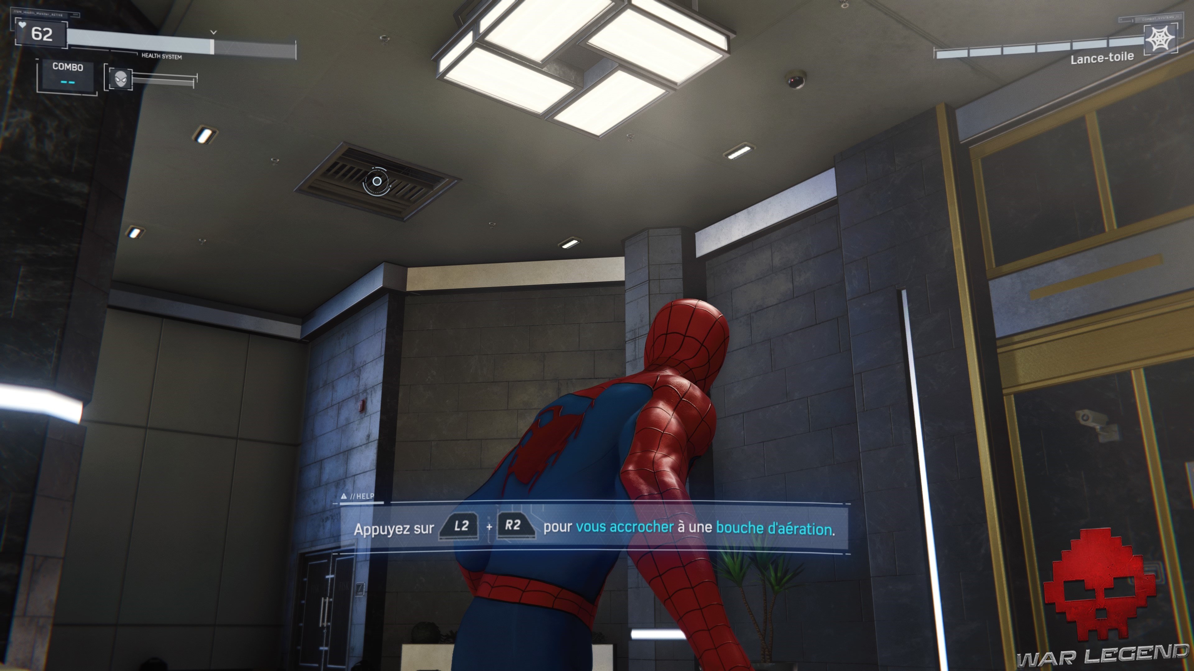 Une bouche d'aération au plafond