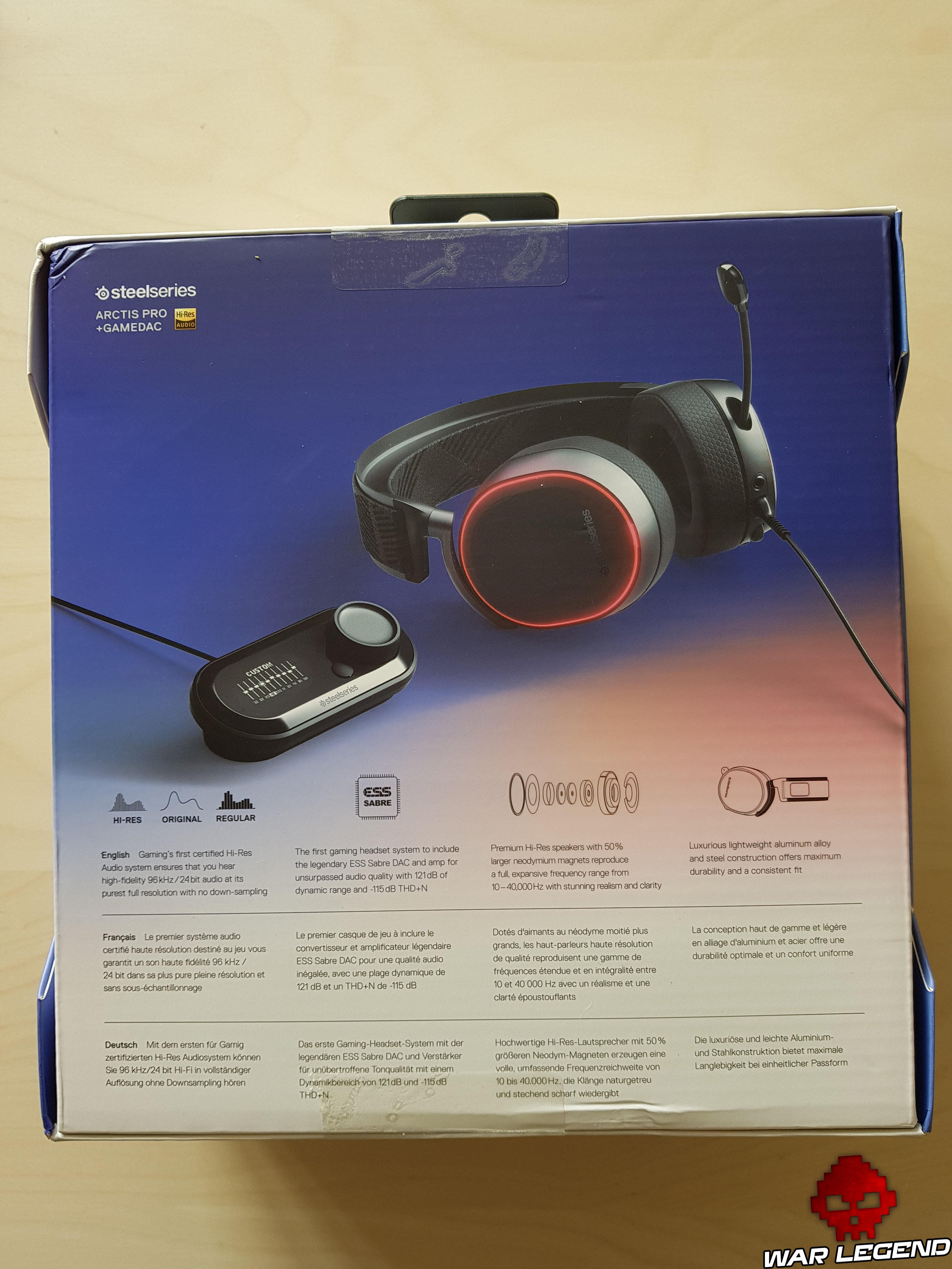 SteelSeries Arctis Pro 3 boîte face arrière