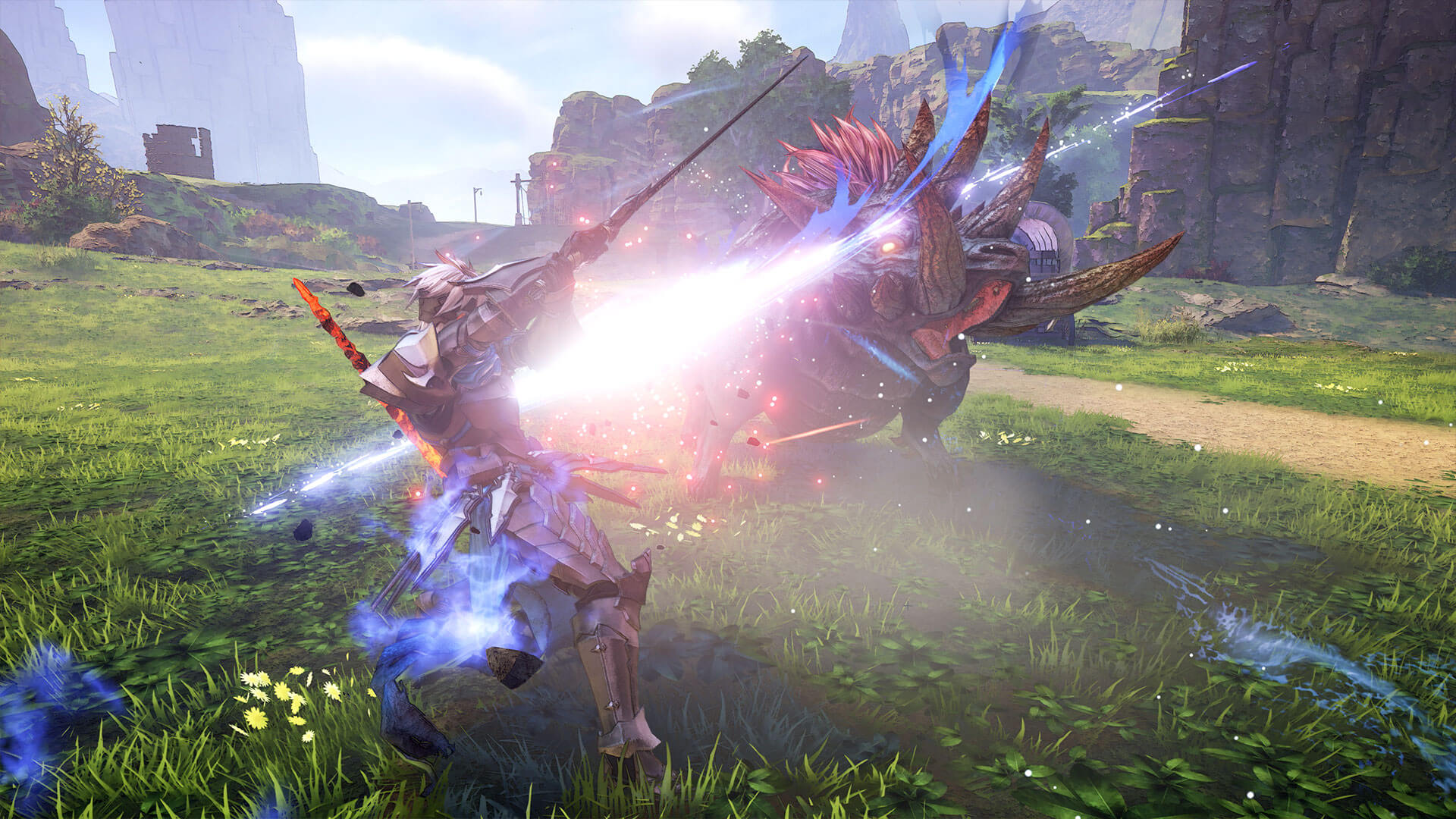 screenshot Tales of Arise coup d'épée sur monstre