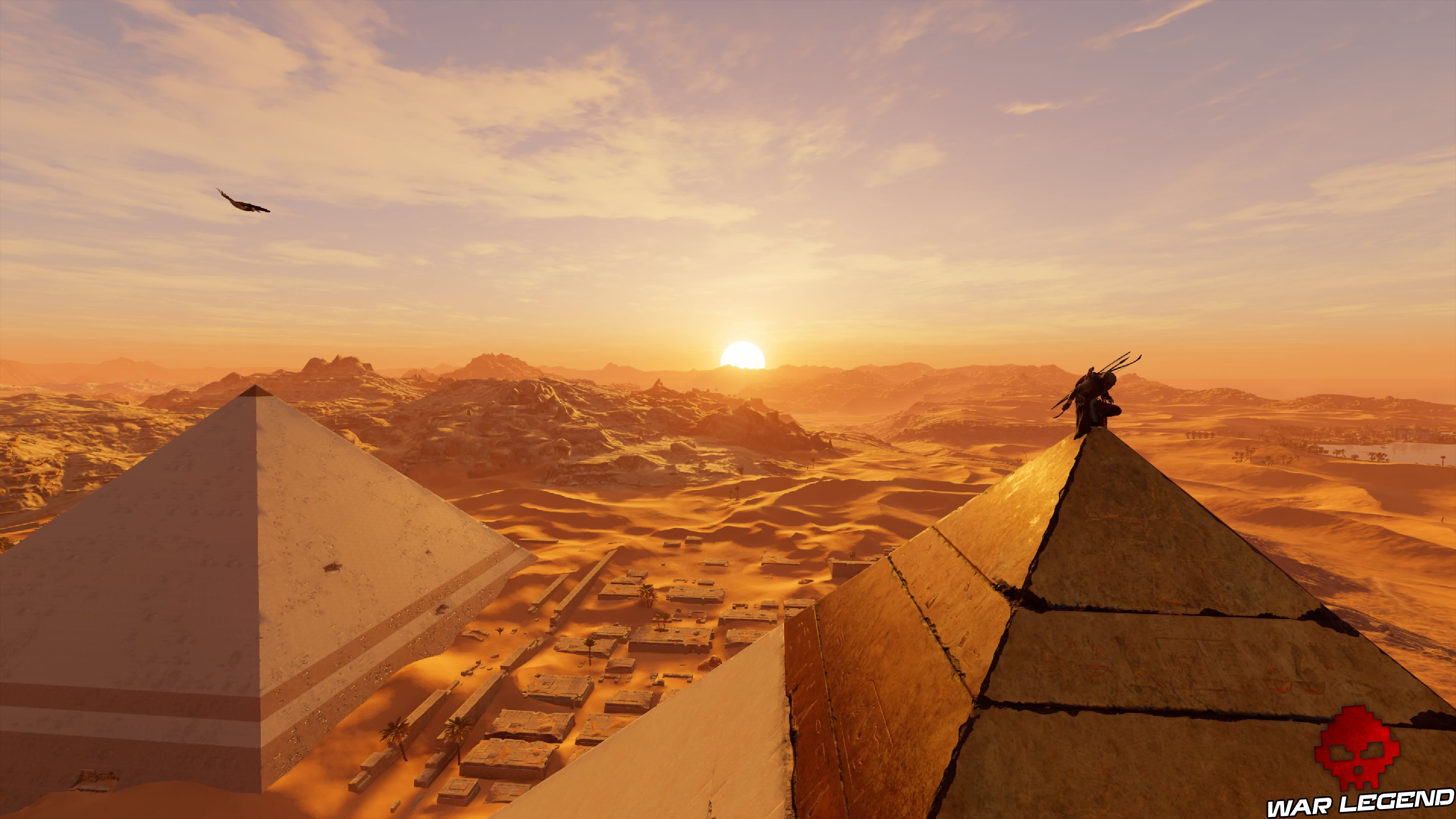 pyramides coucher de soleil