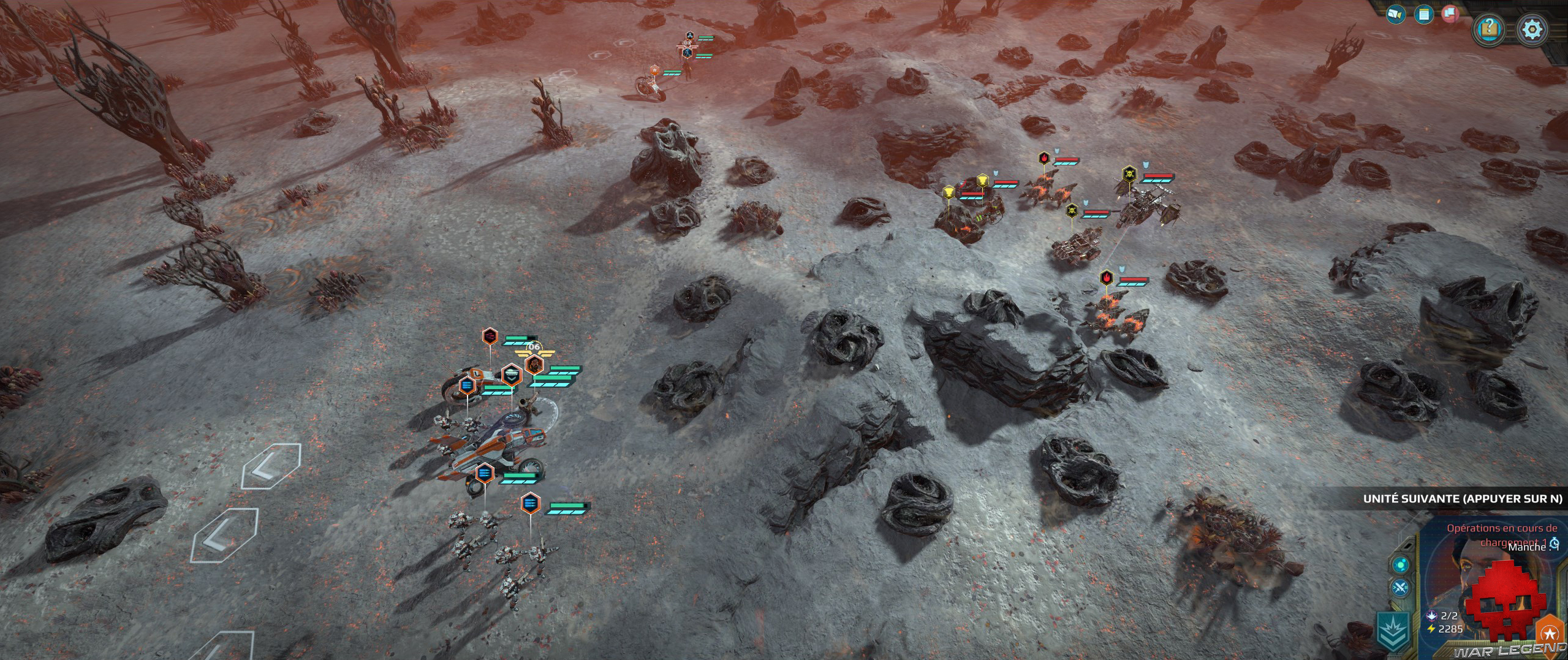 Test Age of Wonders Planetfall champ de bataille désolé