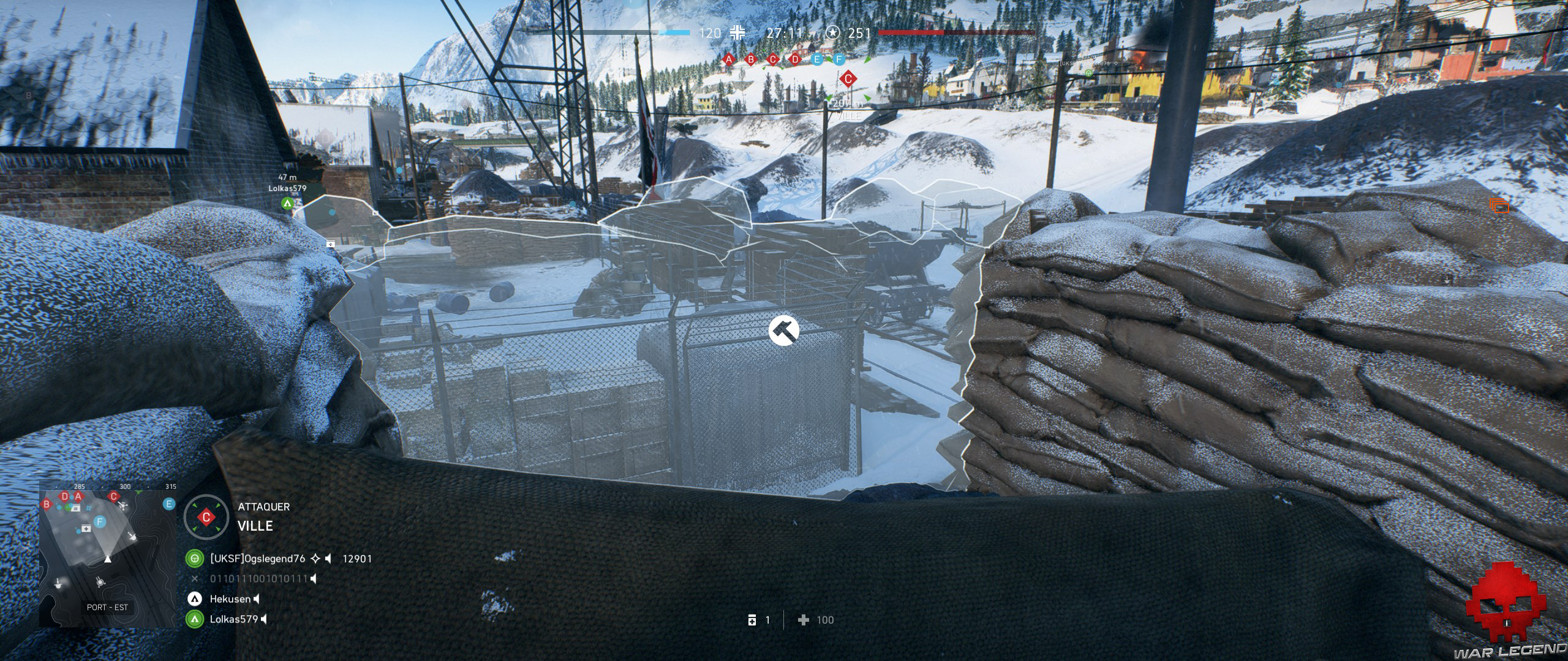 Test Battlefield V - construction de fortifications