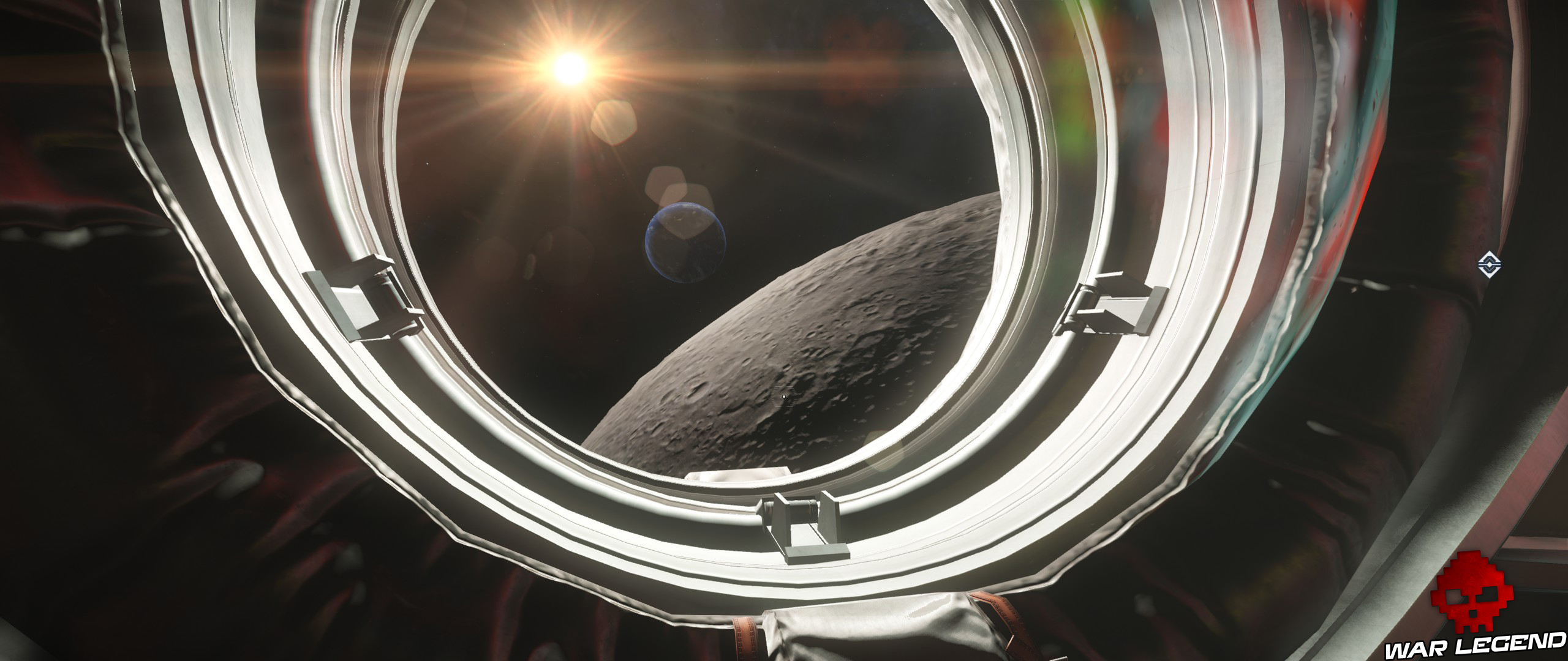 Test Prey Mooncrash vue sur la lune depuis hublot