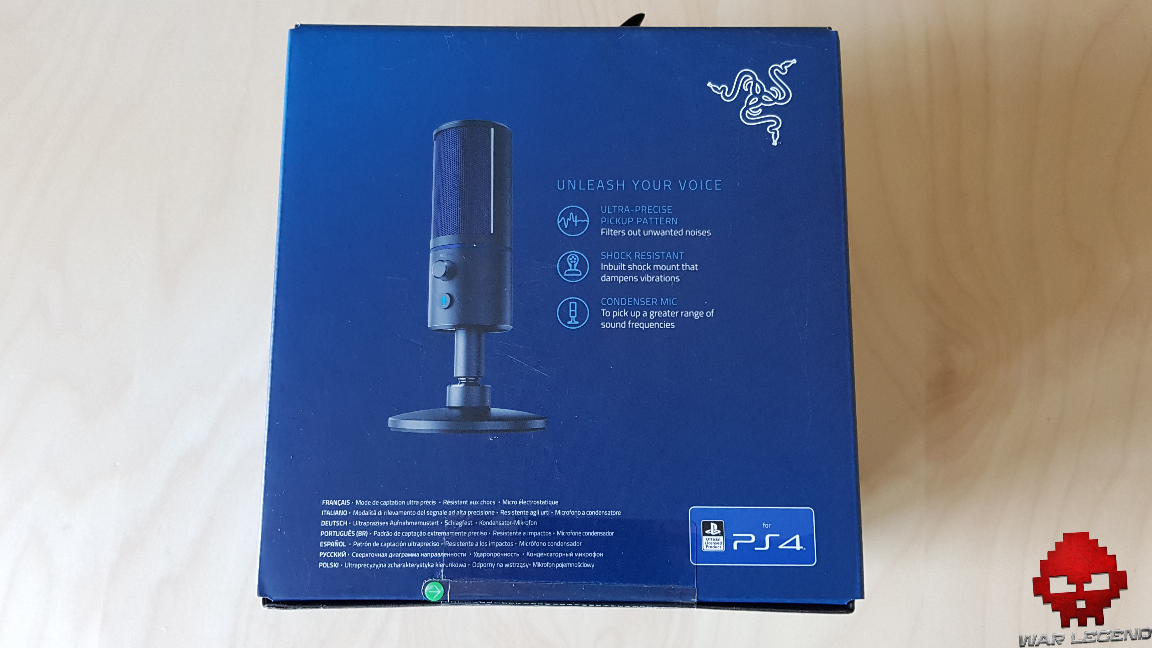 Test Razer Seiren X boîte face arrière