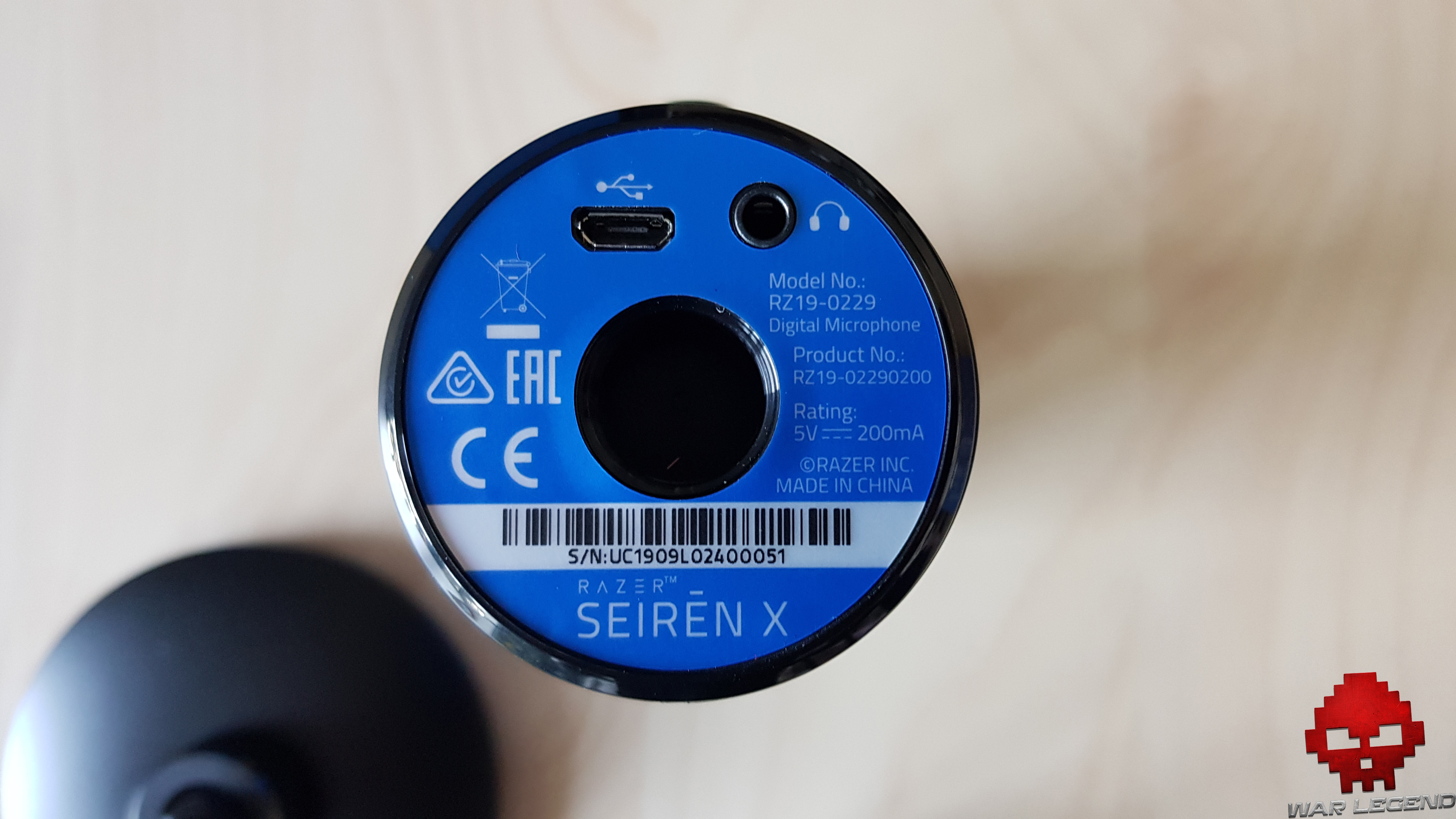 Test Razer Seiren X vue du dessous