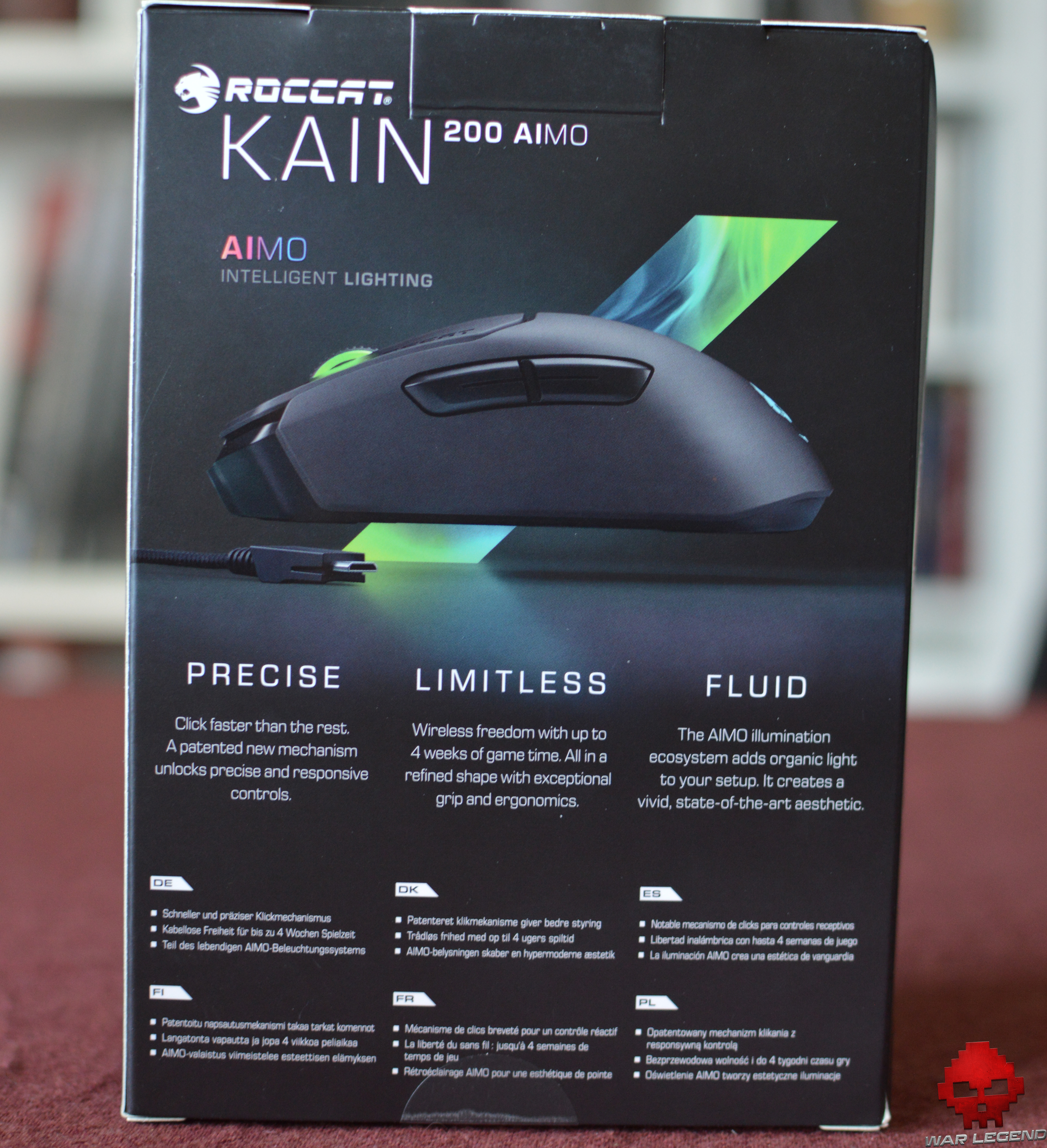 Test Roccat Kain AIMO 200 arrière boîte