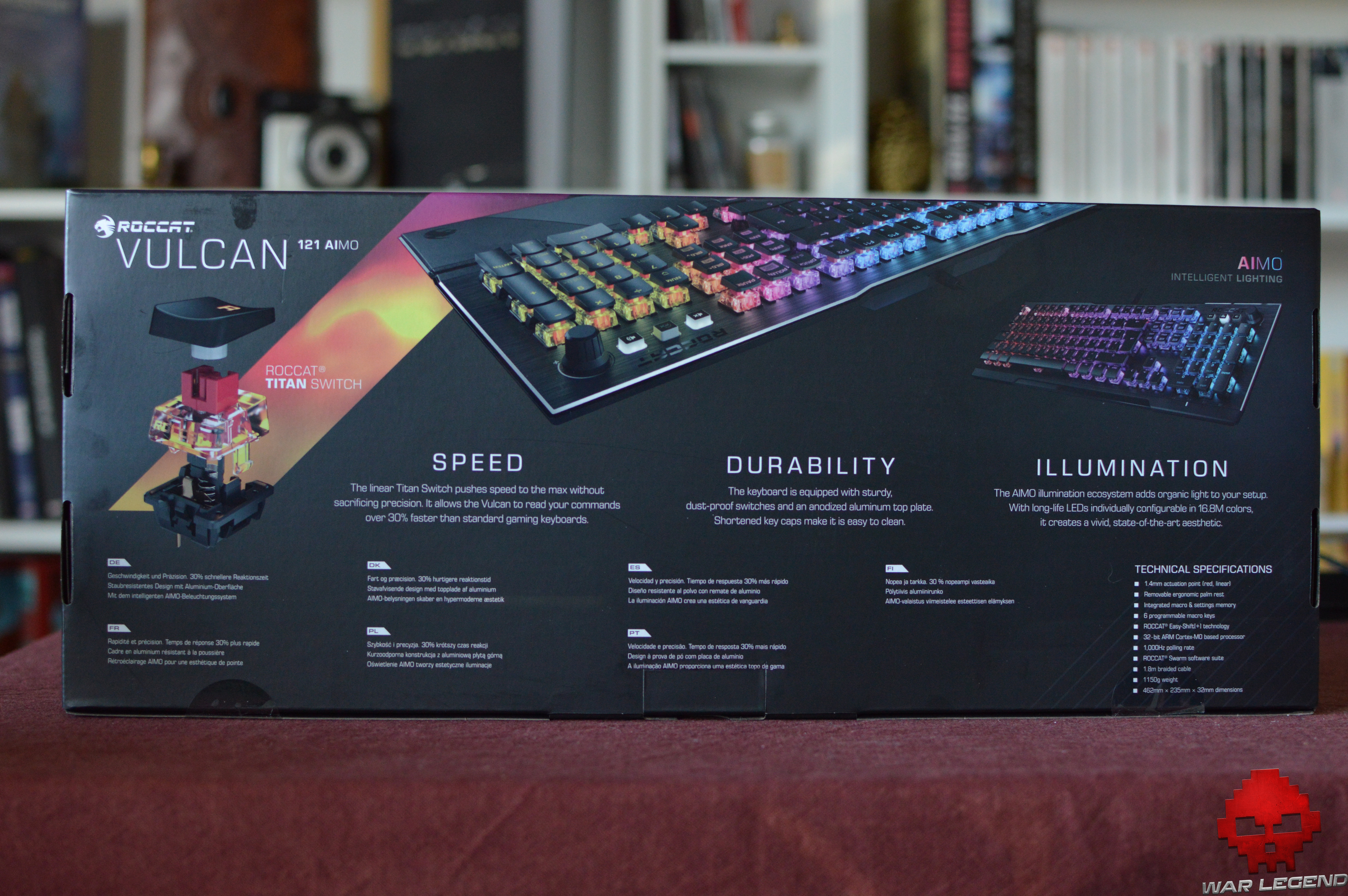 Test Roccat Vulcan 121 AIMO arrière boîte