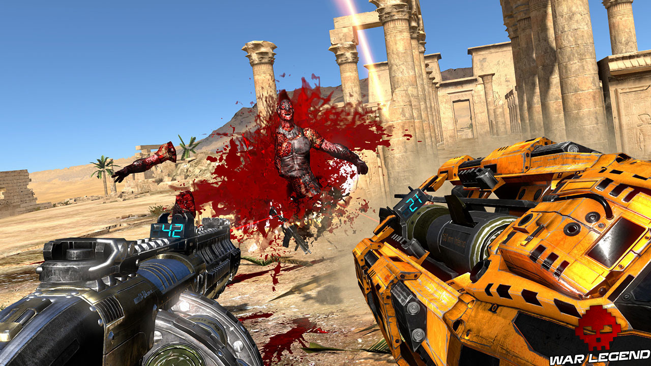 alien démembré avec énorme éclaboussure de sang