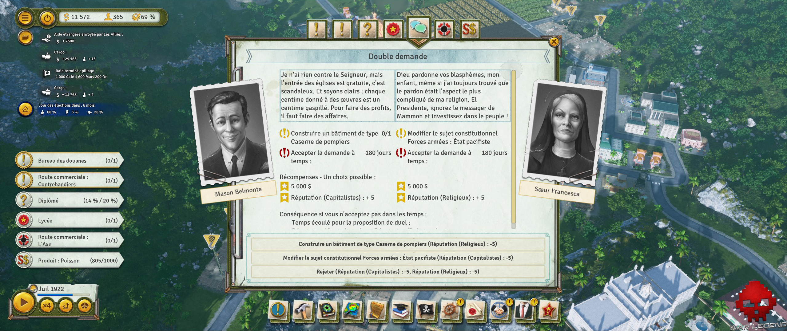 Test Tropico 6 demandes en conflits