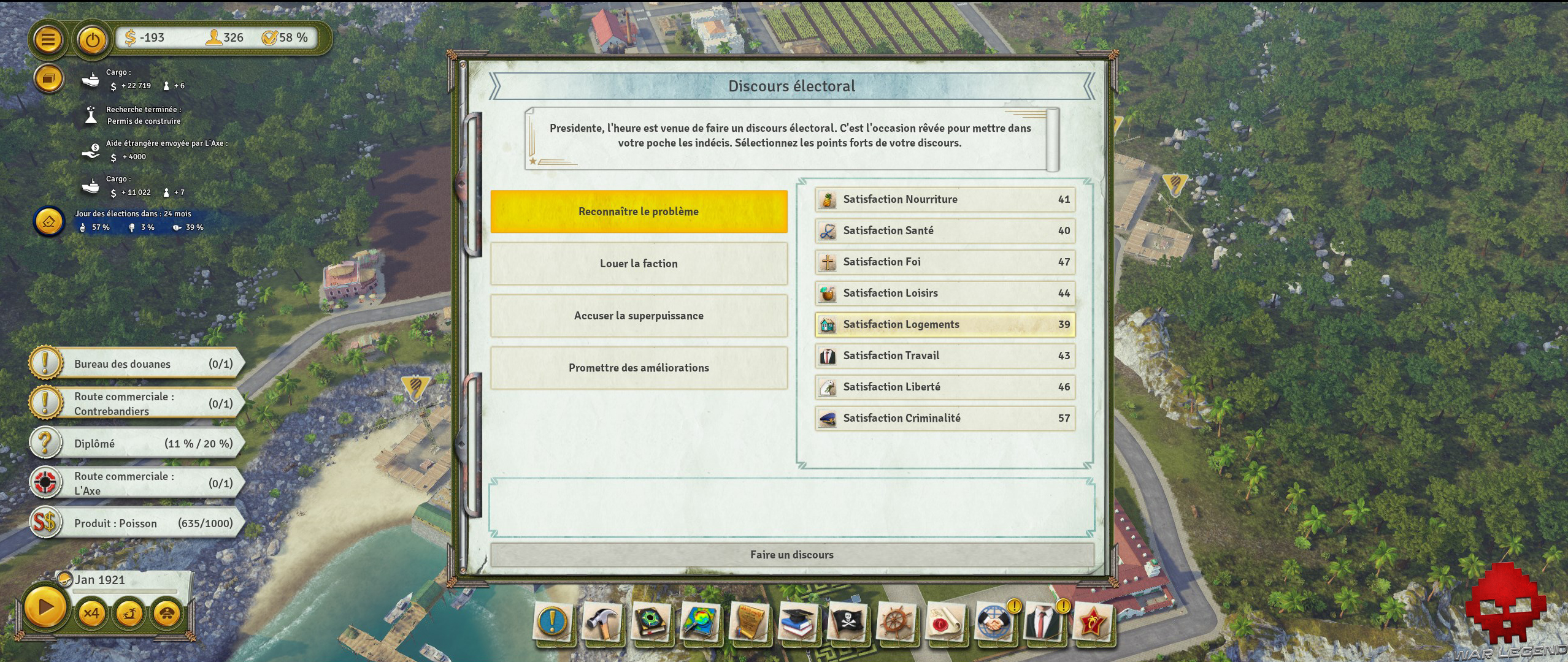 Test Tropico 6 discours électoral