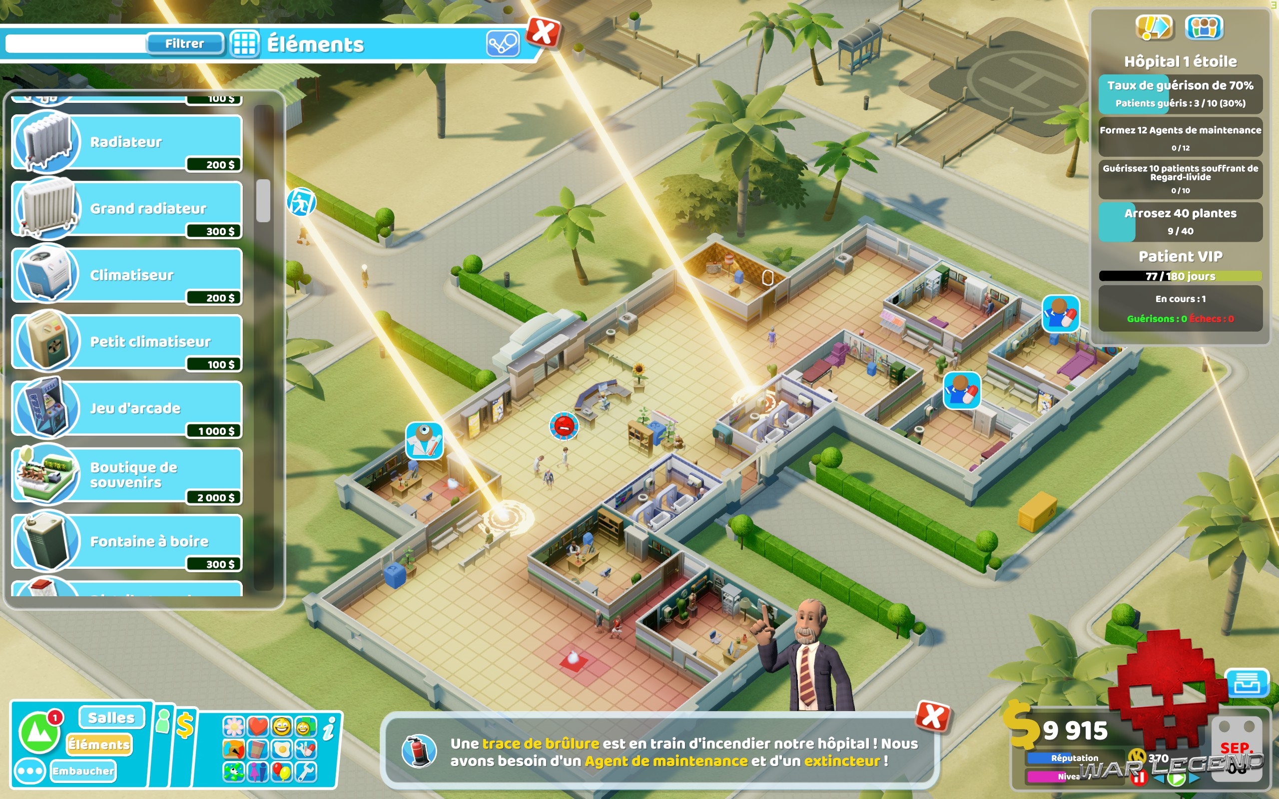 Test Two Point Hospital: Pebberley Island - Une tempêche solaire