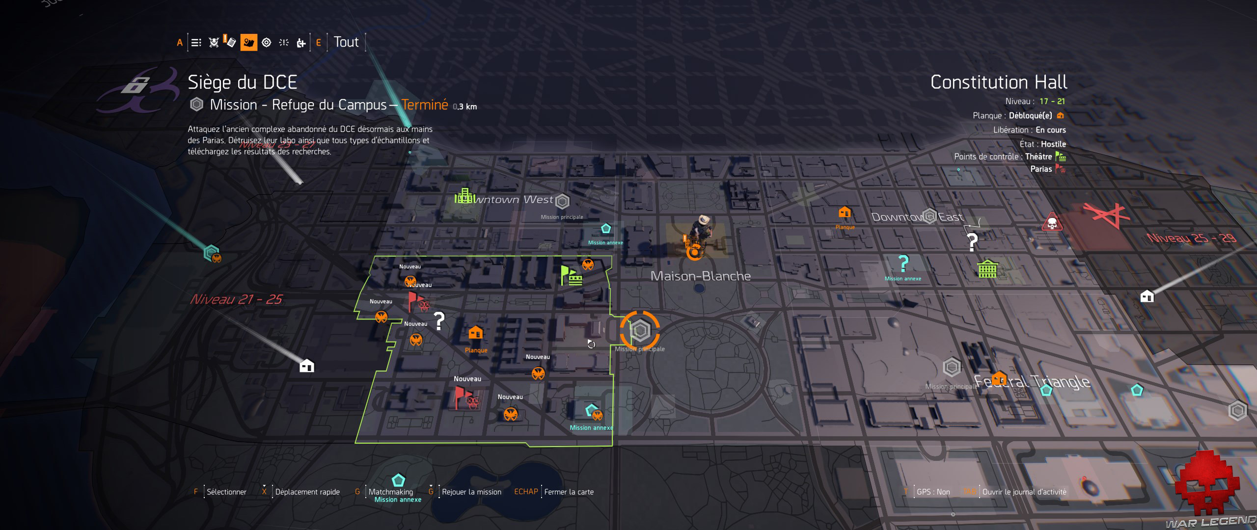 The Division 2 guide du débutant carte