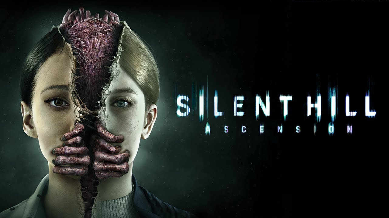 Artwork de Silent Hill Ascensionavec un visage coupé en deux