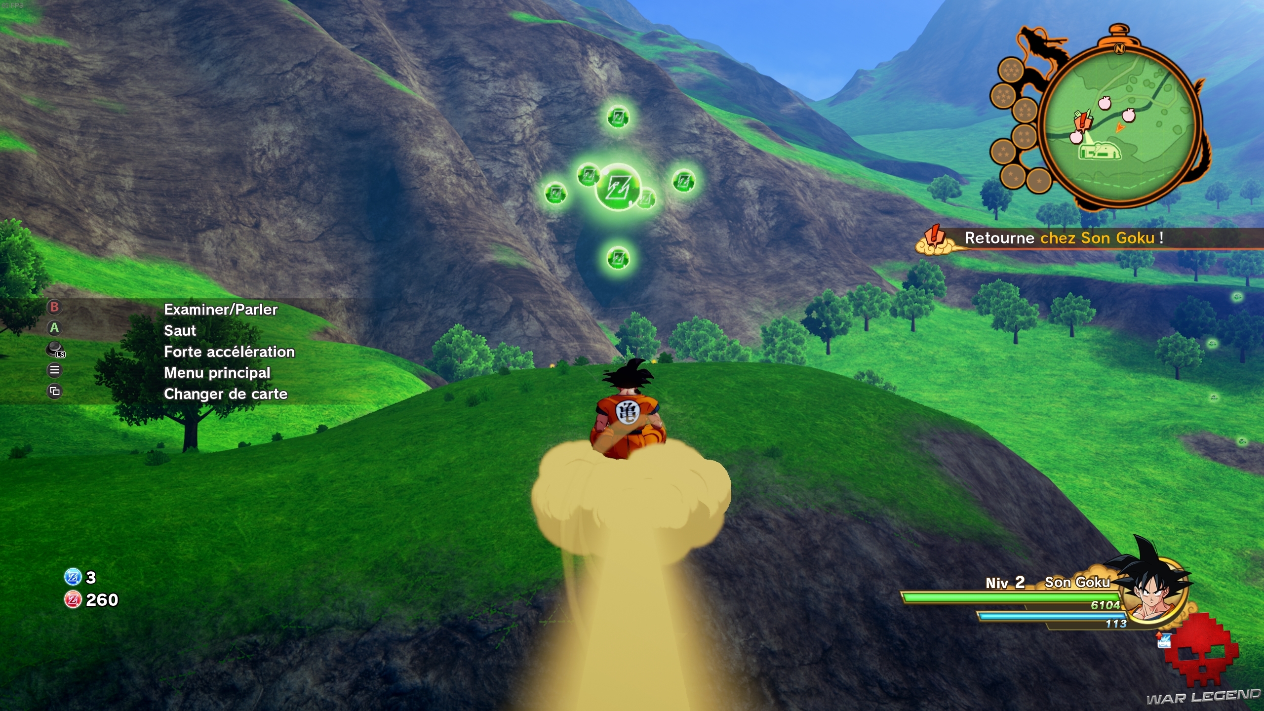 dbz kakarot orbes Z vertes