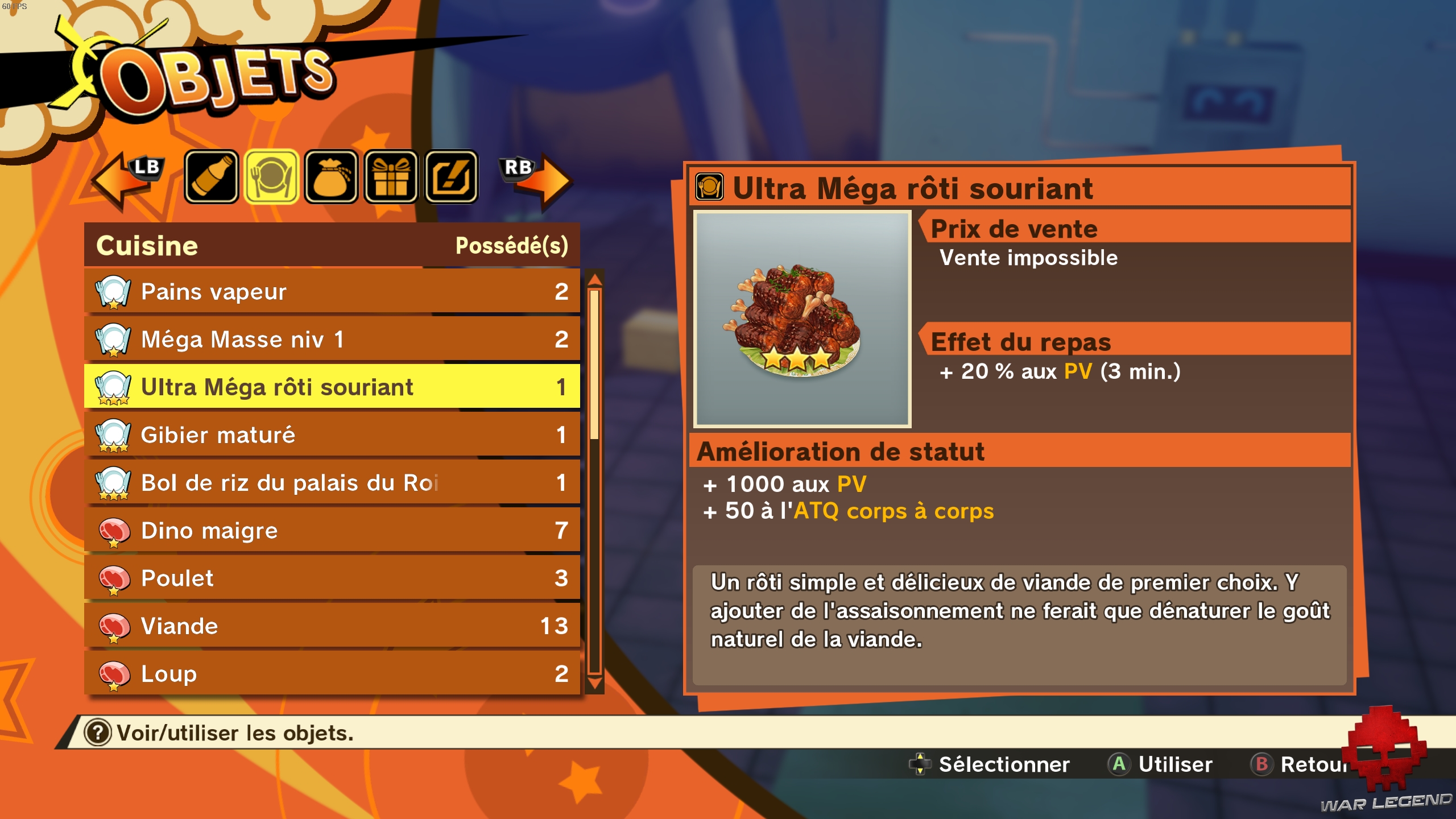 dbz kakarot plats cuisinés