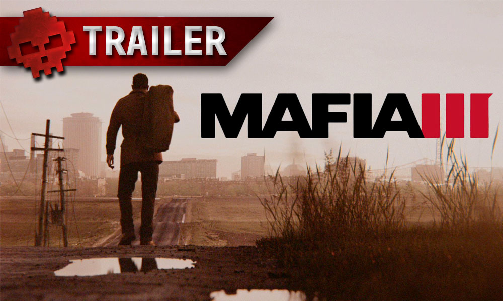Mafia III - Le DLC "La hache de guerre" s'offre un trailer rempli de plomb - Logo et homme qui porte un sac