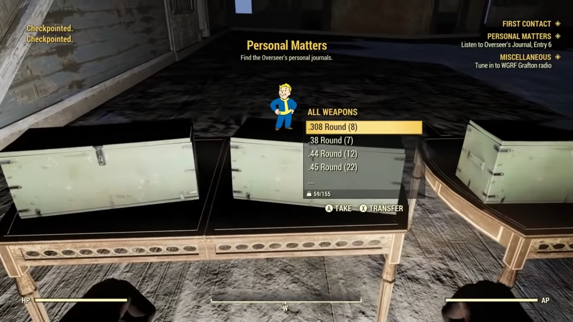 Fallout 76 Dev-room toutes les armes