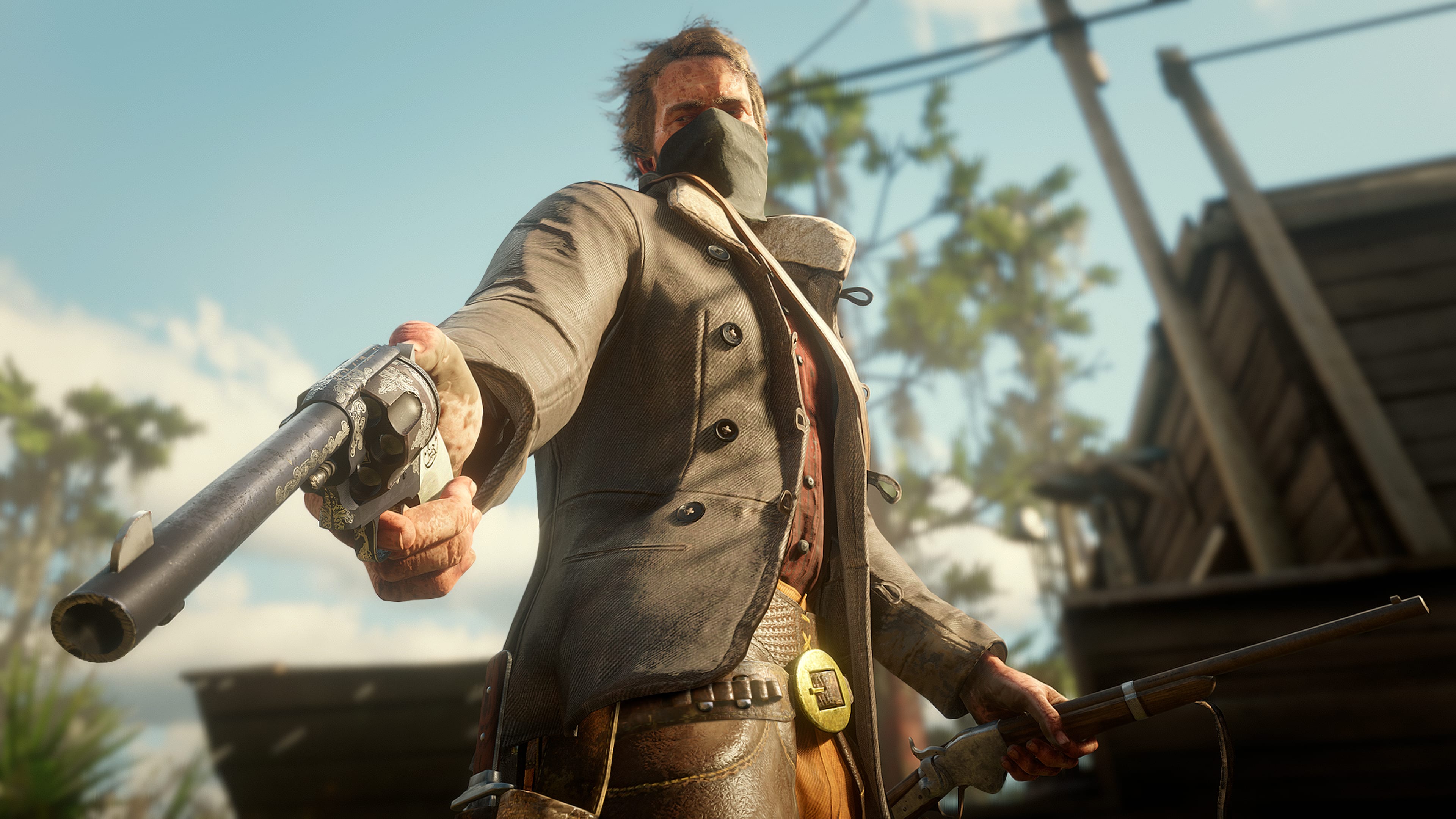 Arthur Morgan avec un Revolver engravé