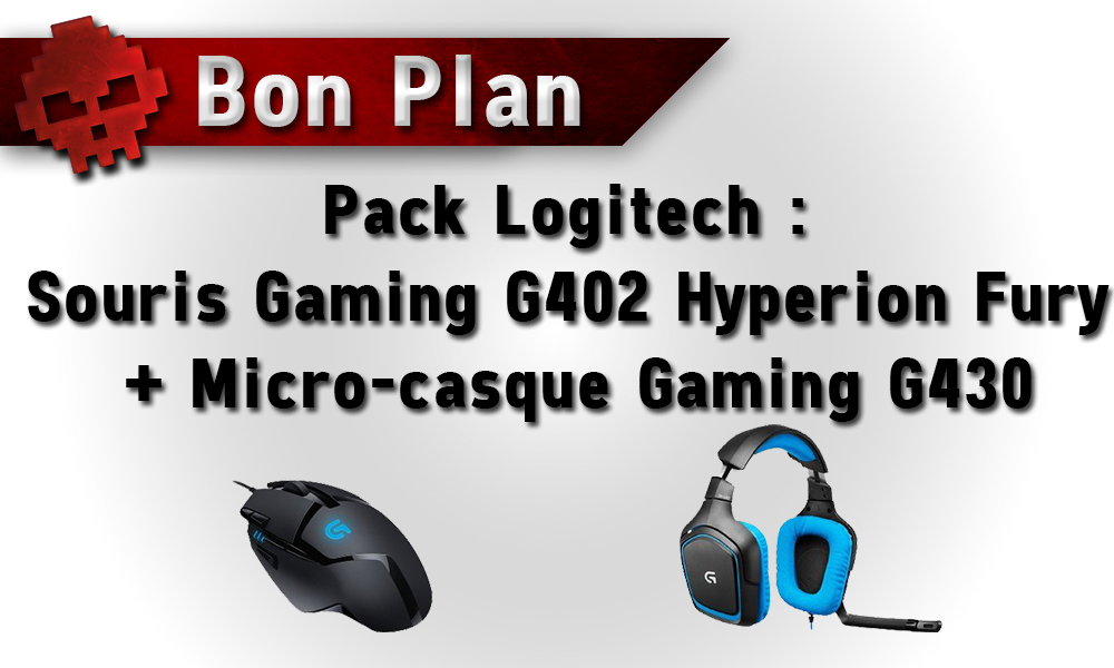 Bon Plan - Pack Logitech : Souris Gaming G402 Hyperion Fury + Micro-casque Gaming G430